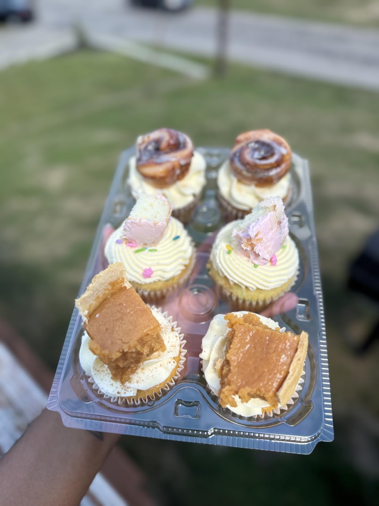 (6 Count x 40 Sets) Stackable Cupcake Containers with 240 Pack Liners, Plastic Cupcakes Boxes Holders for 6 cakes, High Tall Dome Lid Cupcakes Carrier, Clear Cupcake Trays/Containers/Holders customer photo 1