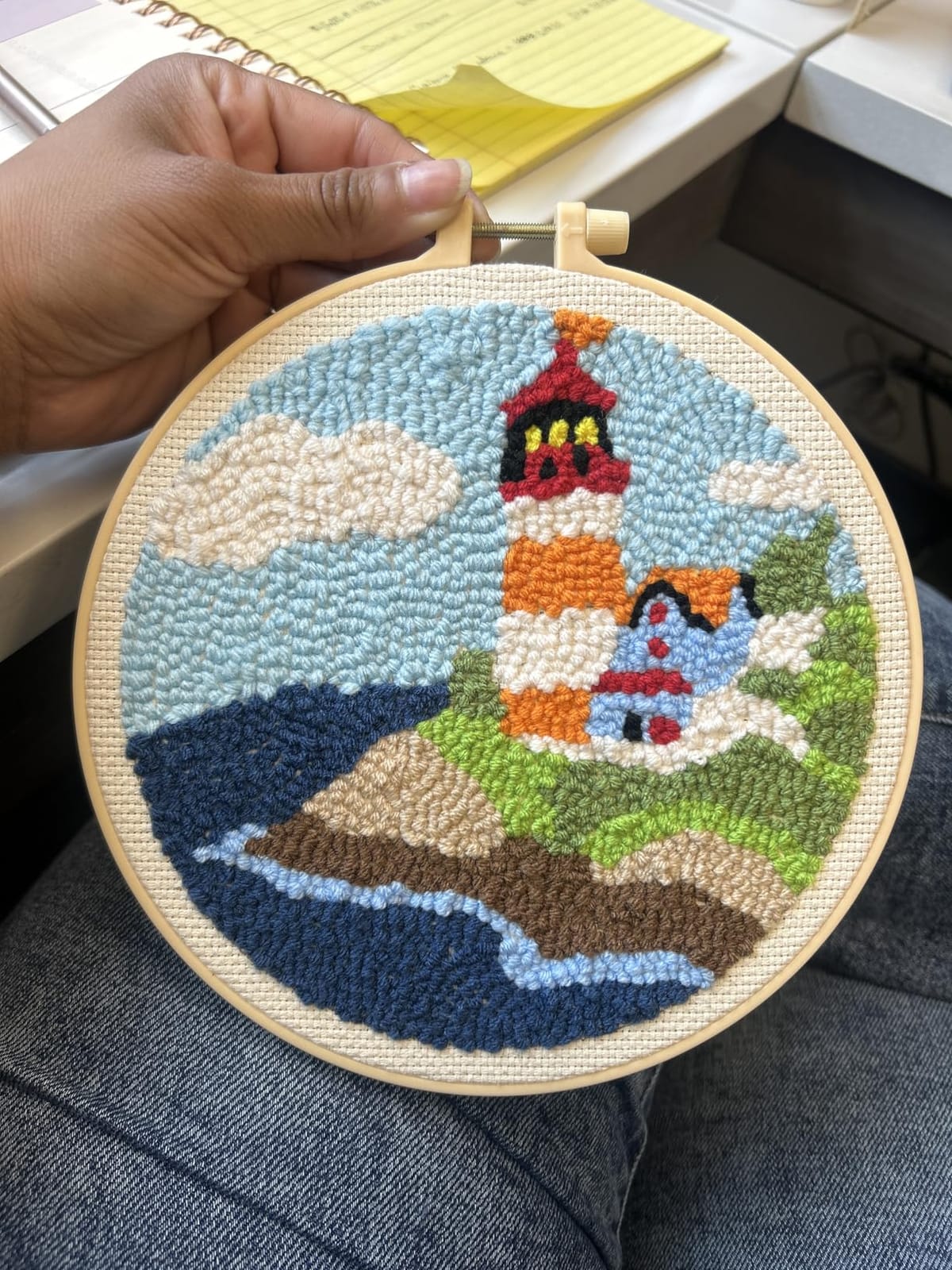 Punch Needle Kits for Beginners Abstract Colorful Tree 20x20cm(3) | Easy for Beginners Adults Punch Needle Embroidery Set with Hoop Stamped Pattern Needlework for Craft Lovers and Home Decor customer photo 2