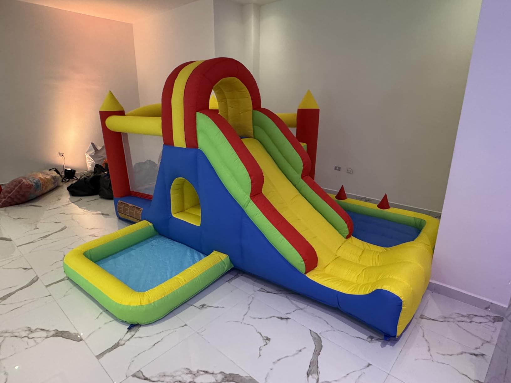 HuaKastro Large Bounce House for Big Kids - Inflatable Playground with Tall Slide, Climbing Wall, Water Pool, Bouncy Ball Pit, Tunnel, Ring Toss Cones, Perfect for Backyard Party Family Gatherings customer photo 1