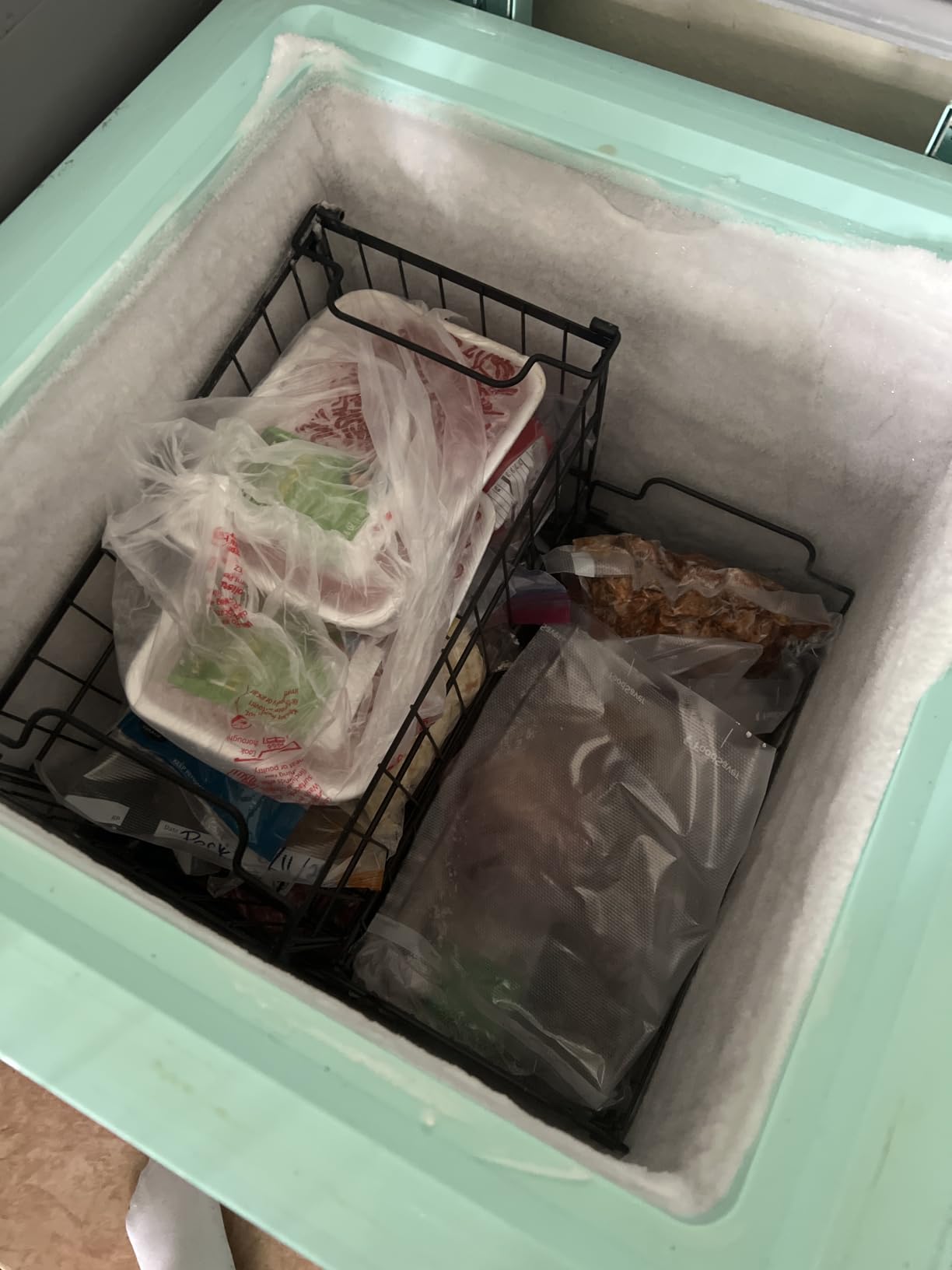 Freezer Organizer Bins, 4 Pack Big Baskets for 5/ 7 Cu.FT Deep Freezer | Stackable Chest Freezer Organizer Bins, Foldable Baskets with Handles, Black Storage Container Baskets for Sort Frozen Meats customer photo 2