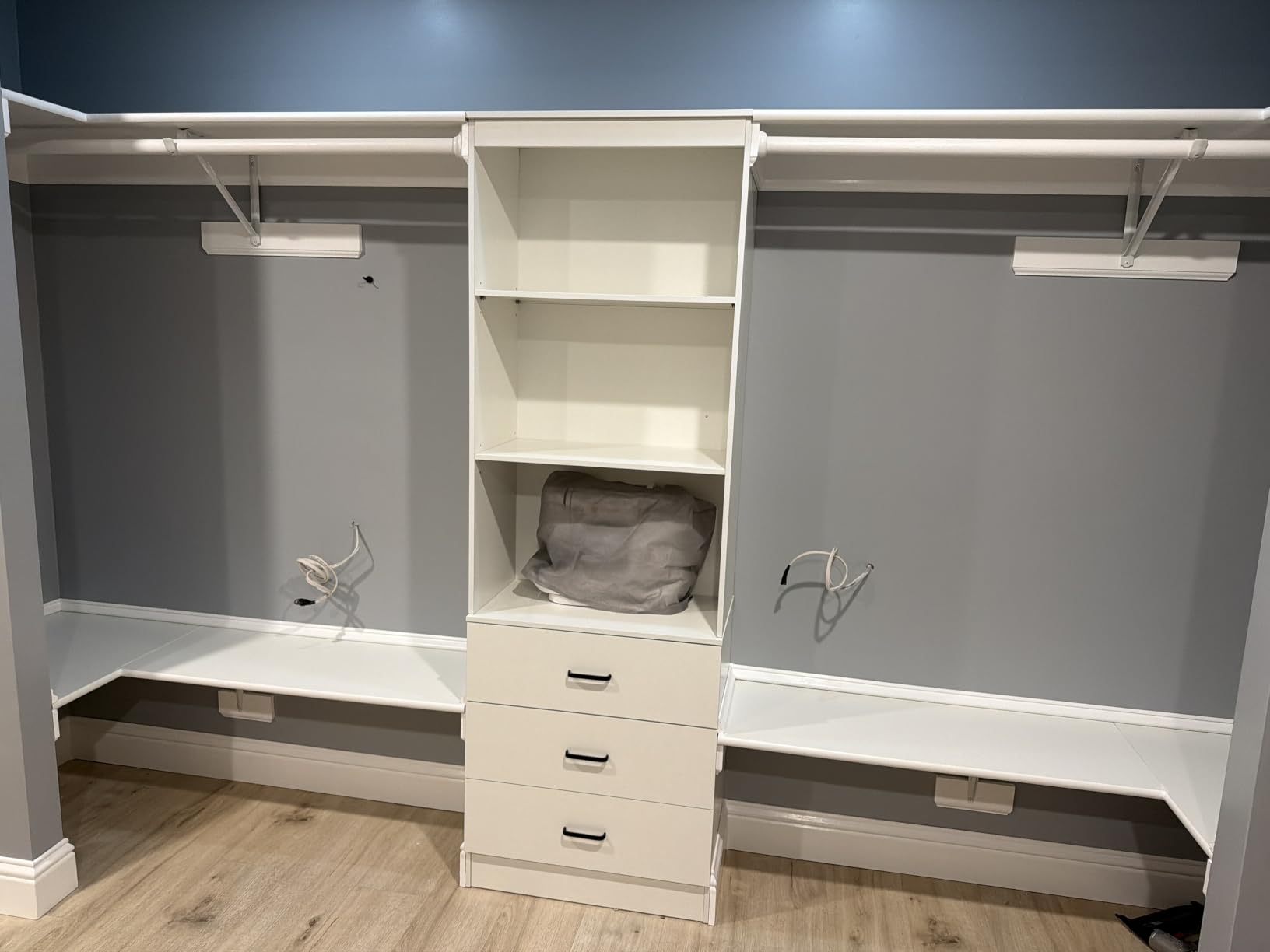 Aheaplus 23.6 Closet Drawers System, Closet System with 3 Drawers, White, 2FT Wood Closet Organizer System with Open Shelves, Modular Small Walk-in Closets Wardrobe Storage Unit for Closets, Bedroom customer photo 2