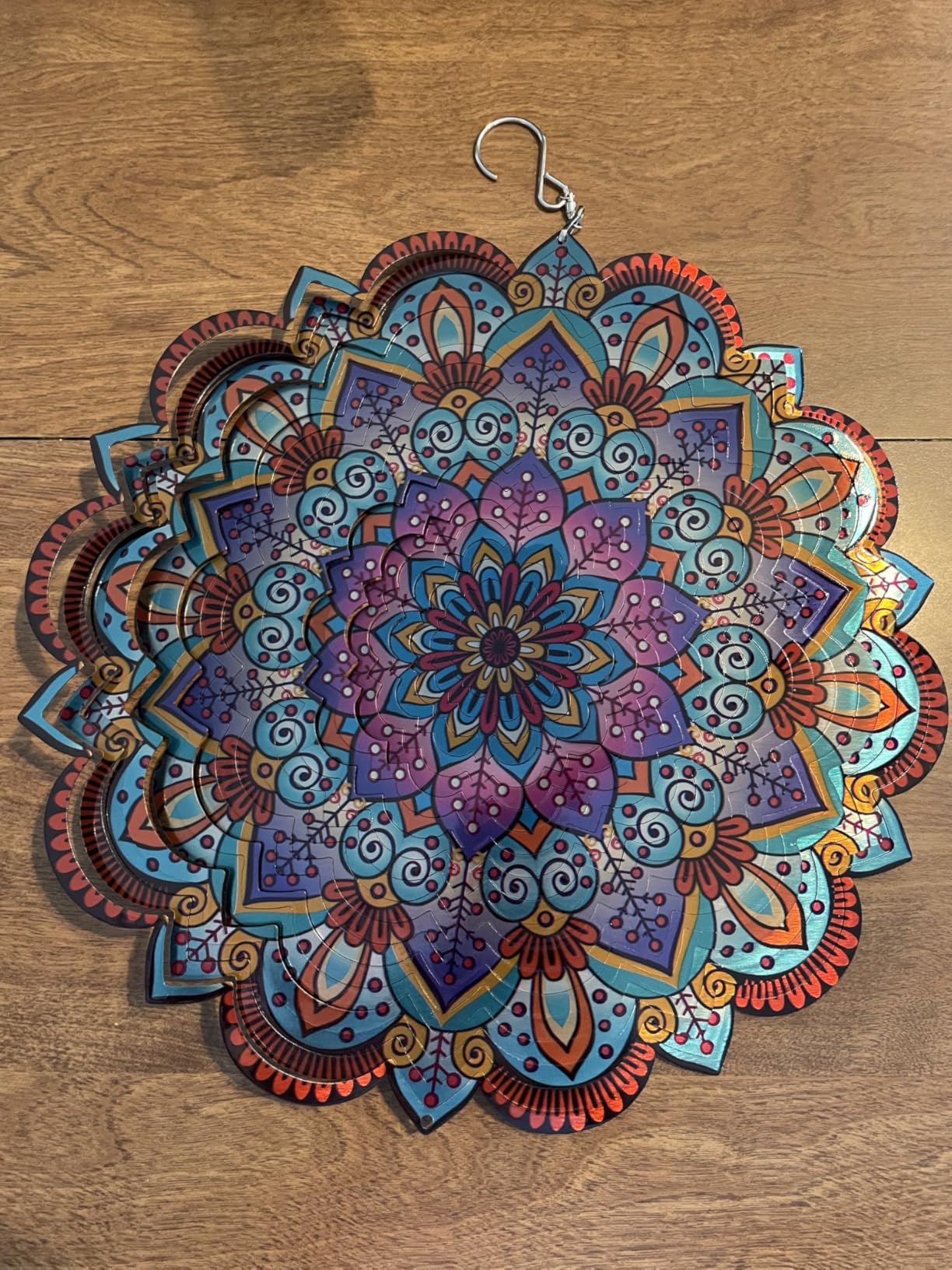 Wind Spinner Mandala Rich Blue 3D Metal Wind Spinners | 12