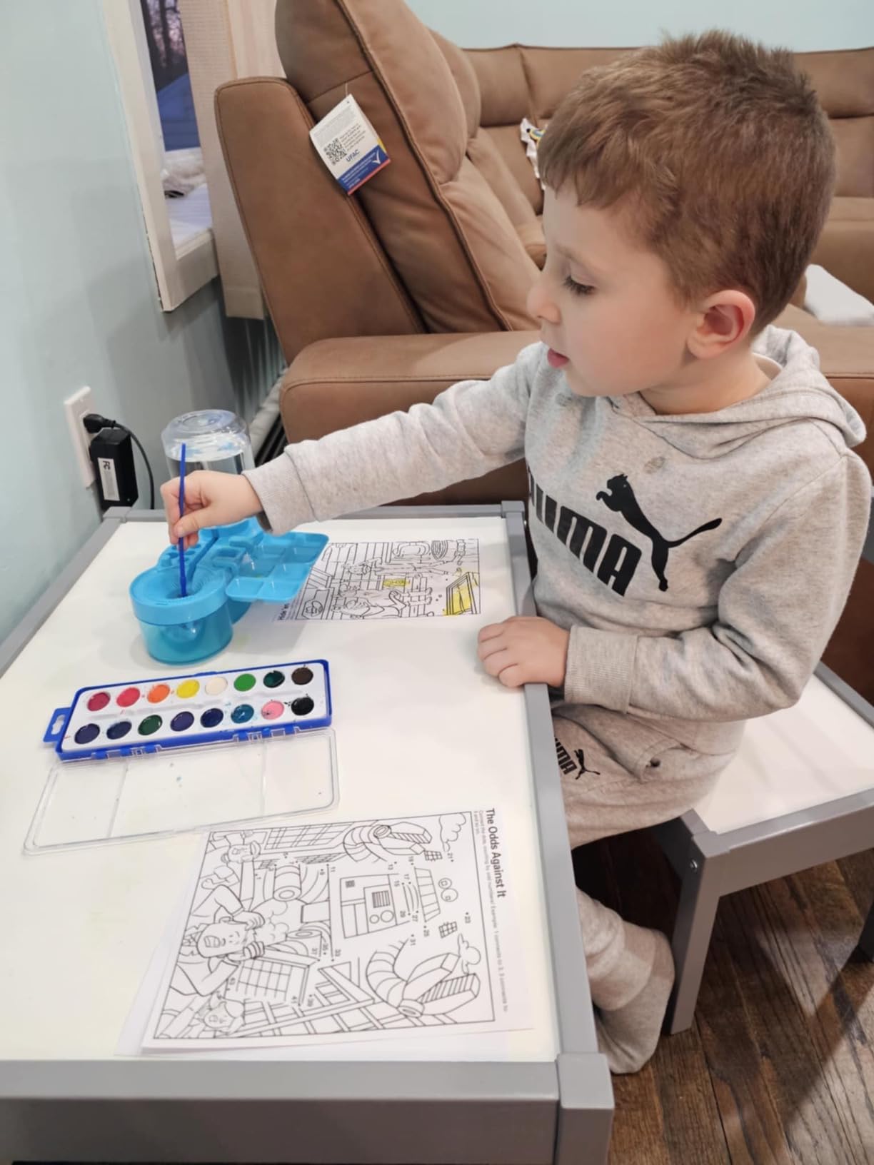 2026 Paint Brush Cleaner for Kids Water Circulation Paint with Drain Paint Water Dispenser with Palette Brush Holder Paint Brush Washer for Acrylic Painting Watercolor Art (Pink) customer photo 2