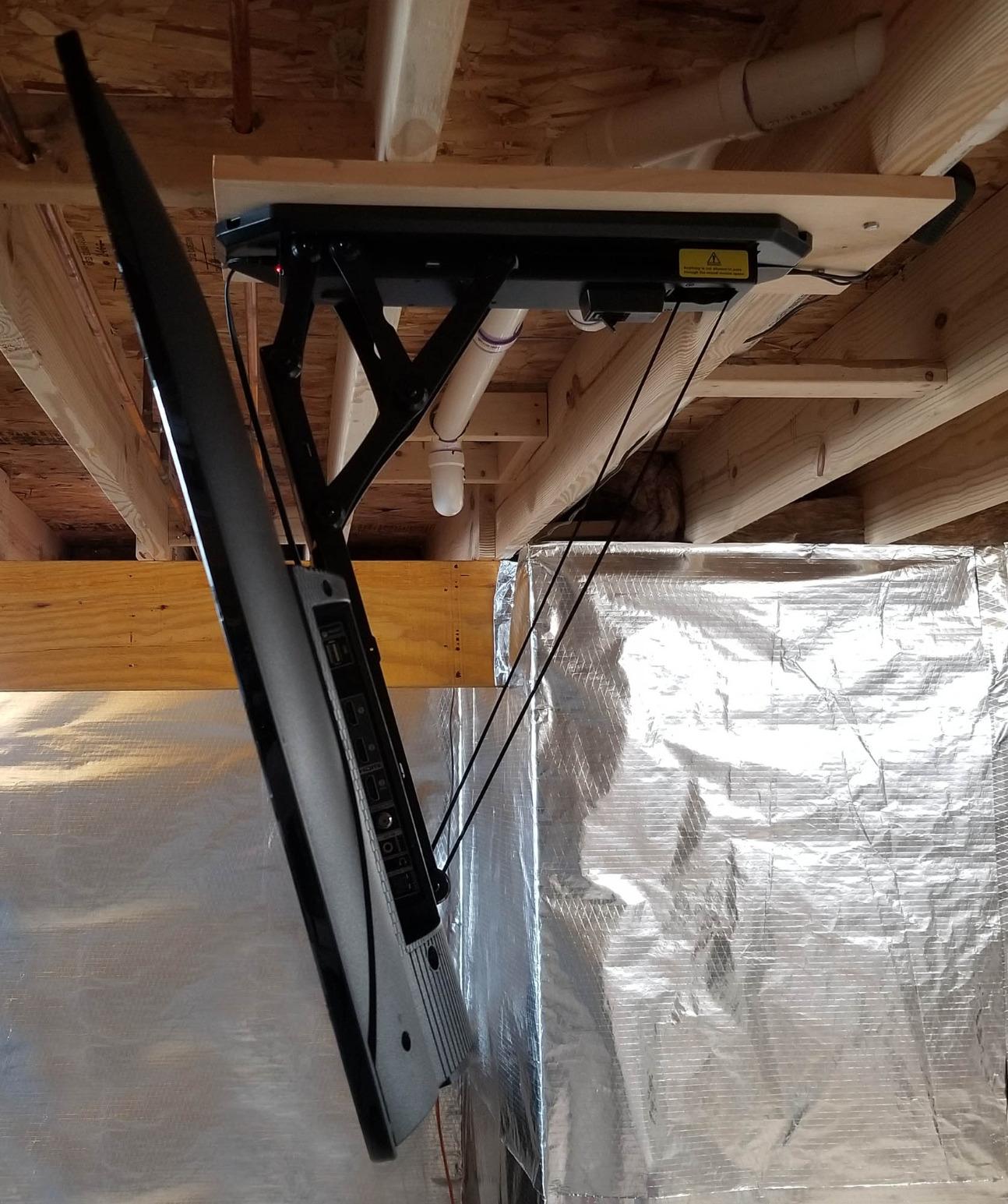 VIVO Black Electric Ceiling TV Mount for 37-70 in Screens, MOUNT-E-FD75C | Large Motorized Flip Down TV Mount, Pitched Roof VESA Mount, Heavy Duty Steel, App and Voice Control, Holds 99 lbs customer photo 1