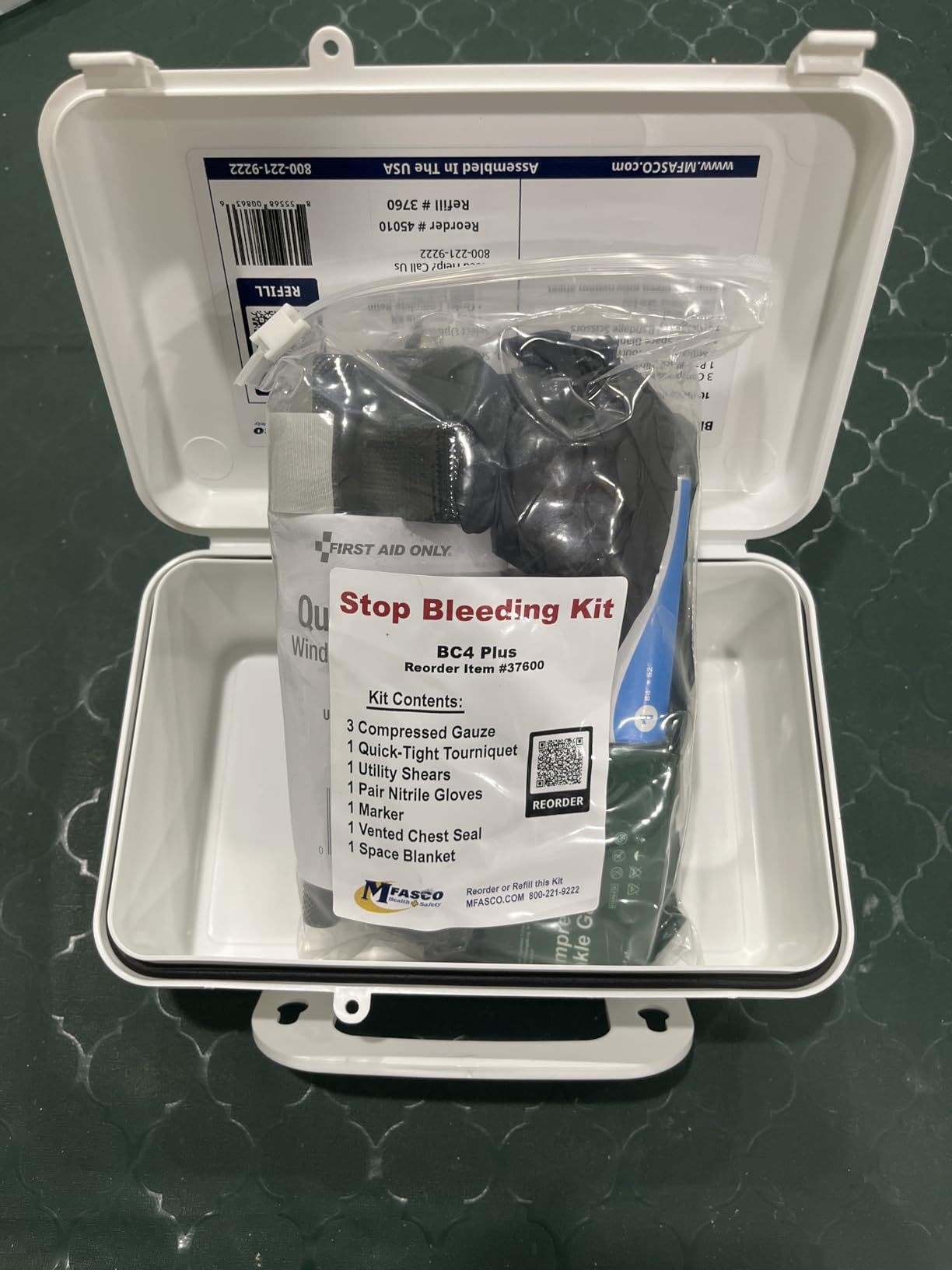 Stop the Bleed Bleeding Control Kit with Tourniquet & Chest Seal 10 Piece | Portable plastic emergency kit for severe bleeding. Wall-Mountable plastic case, tourniquet & chest seal for rapid response. customer photo 1