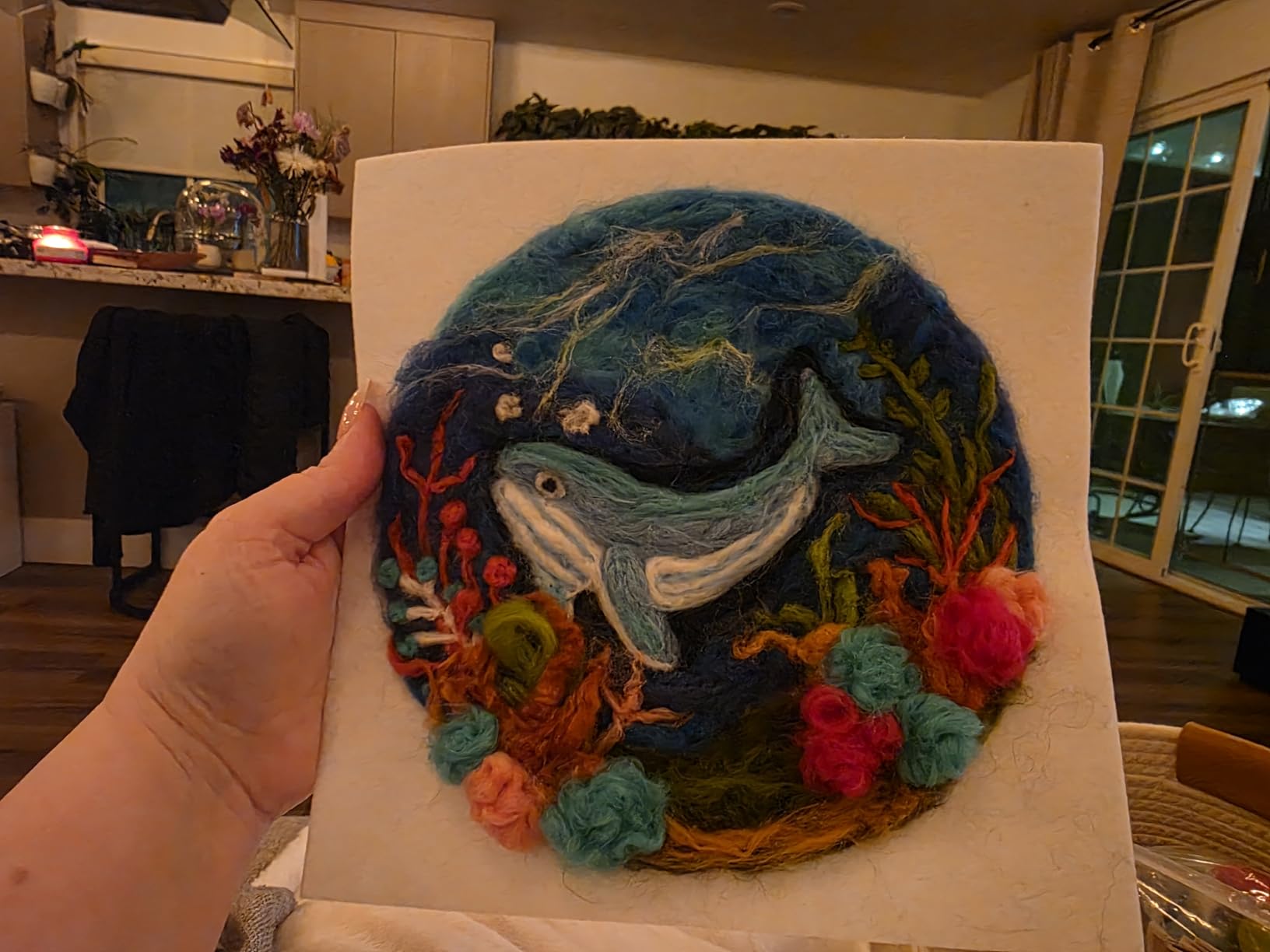 Fedmut Needle Felting Kit, Wool Felting Kit 4 Set Sea Animal Painting Frame | Wool Felting Craft for Beginners Adult with Wool Roving, Felting Needles, Foam Pad, Felt Cloth and Instructions customer photo 1