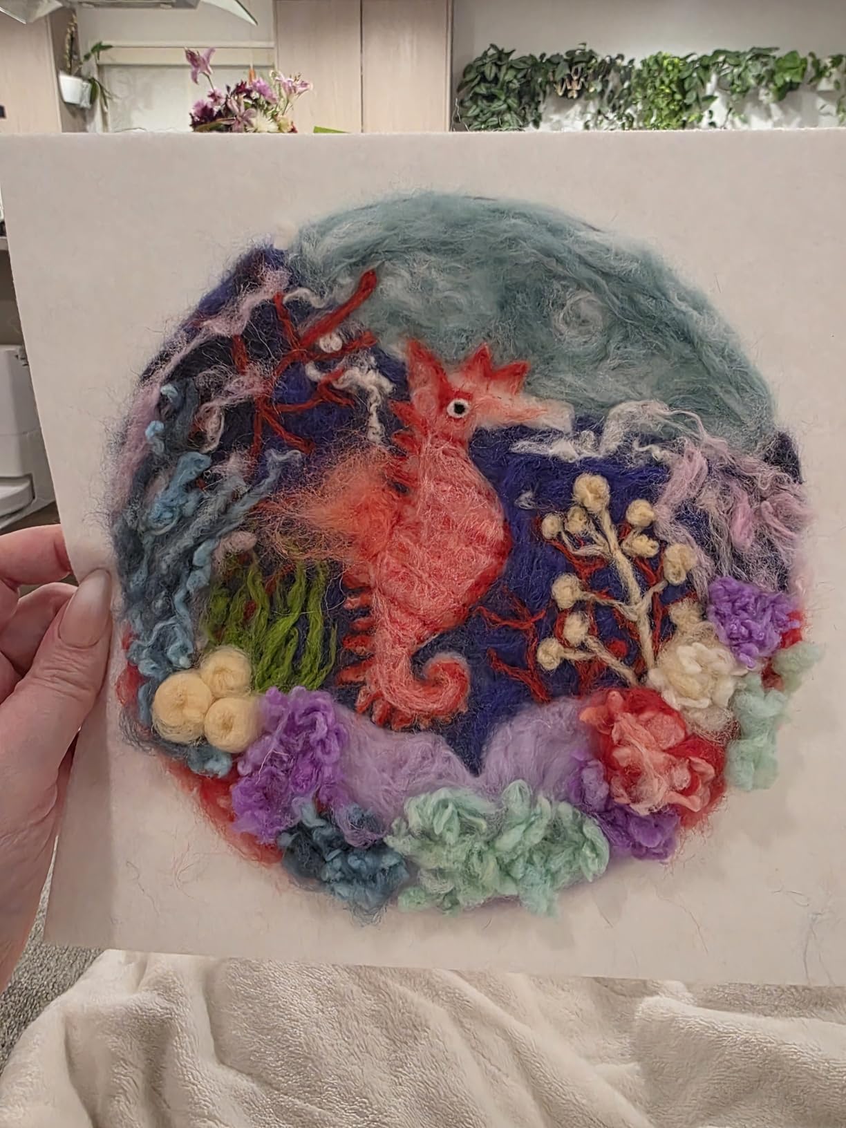 Fedmut Needle Felting Kit, Wool Felting Kit 4 Set Sea Animal Painting Frame | Wool Felting Craft for Beginners Adult with Wool Roving, Felting Needles, Foam Pad, Felt Cloth and Instructions customer photo 2