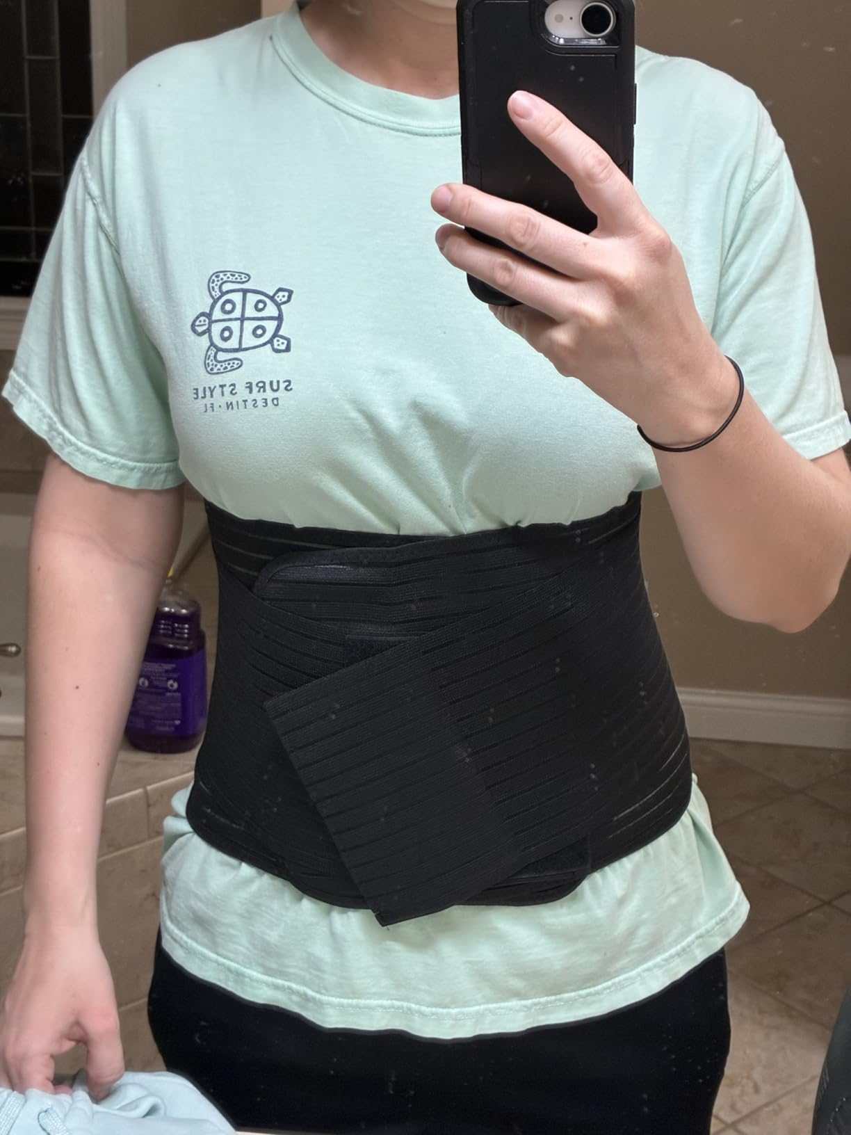 Postpartum & Post Surgery Abdominal Binder. Postpartum Belly Band | Belly Support Recovery after C-Section, Natural Birth, Hysterectomy, Hernia Belt customer photo 2