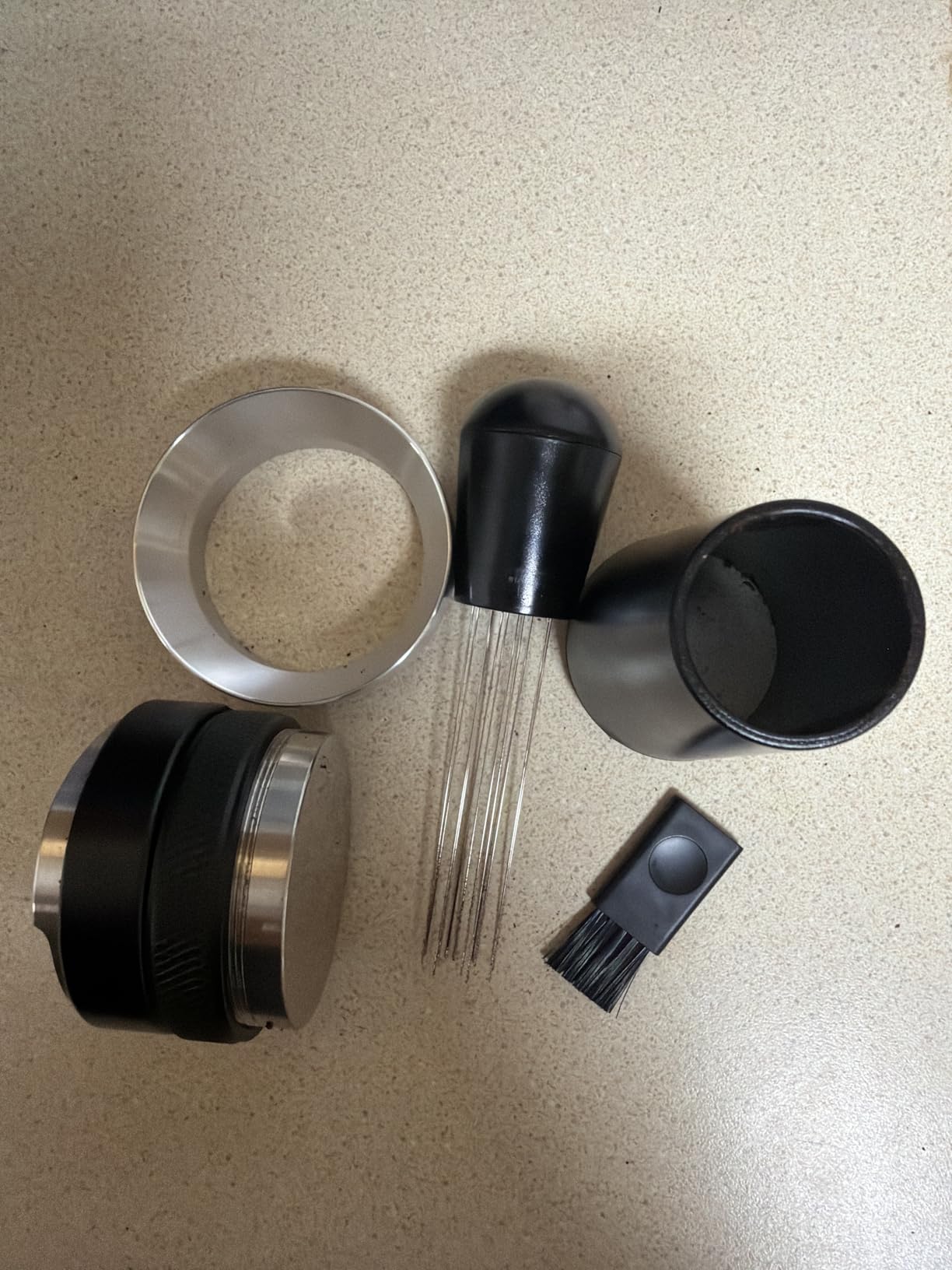 Reoszeank 51mm Espresso Accessories Kit, Distributor, Tamper, WDT, Funnel | Coffee Leveler, Espresso Distribution Tool, Dosing Funnel Set, fits Delonghi, CASABREWS and atatix 51 mm Espresso Machines customer photo 1