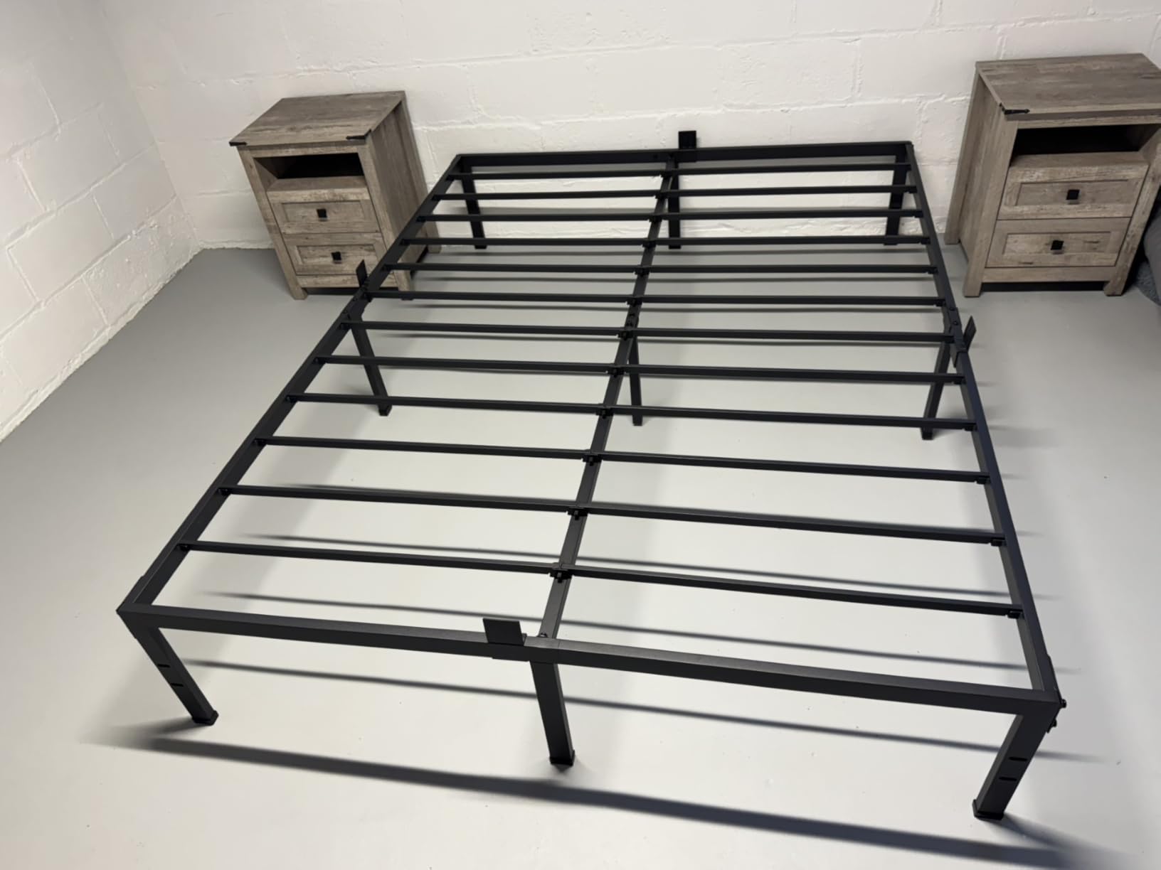King Size Bed Frames 18 inch High 3500 lbs Heavy Duty Metal Platform, Mattress Foundation with Steel Slat Support/No Box Spring Needed/Noise Free/Non-Slip/Easy Assembly customer photo 2