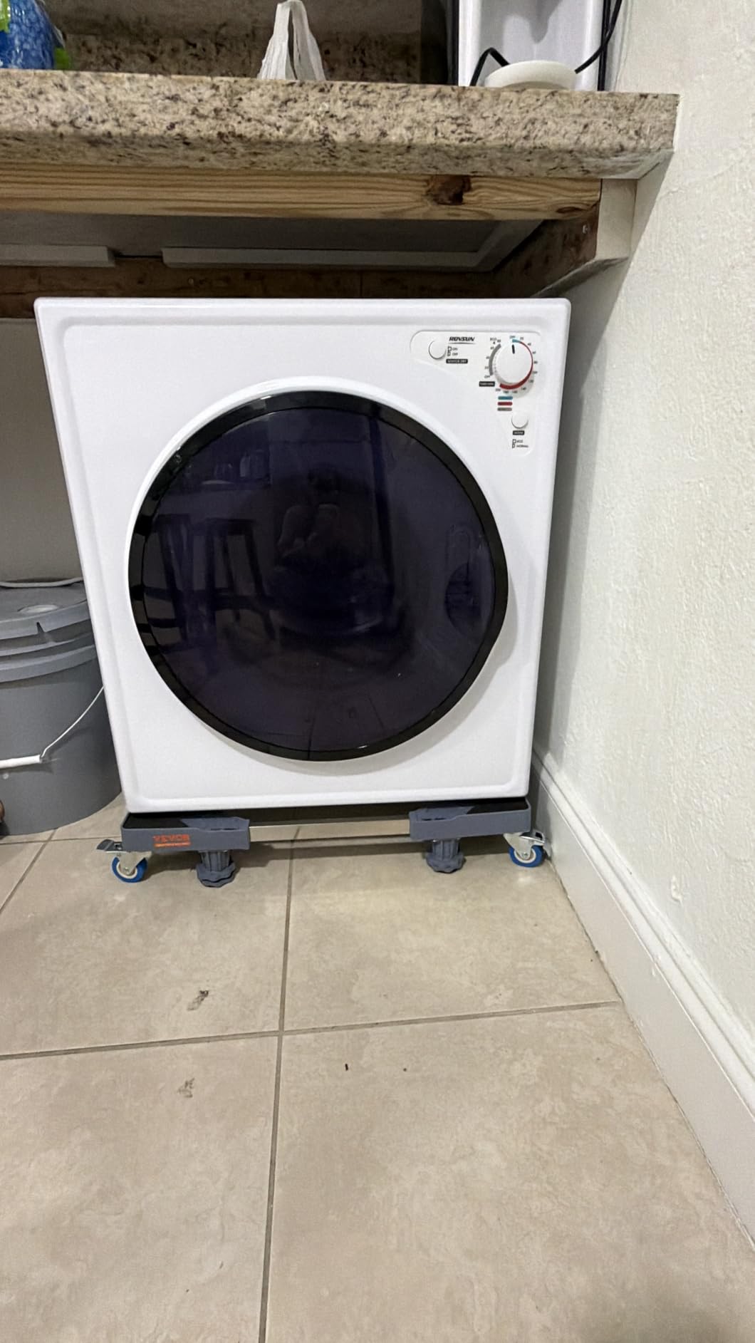 2.6 Cu.Ft. Portable Dryers for Laundry, Compact Portable Clothes Dryer with Stainless Steel Tub, Dryer Machine, 110V Electric Dryer with Control Knob for Apartment, Dorm, RV, White, 1400W customer photo 2