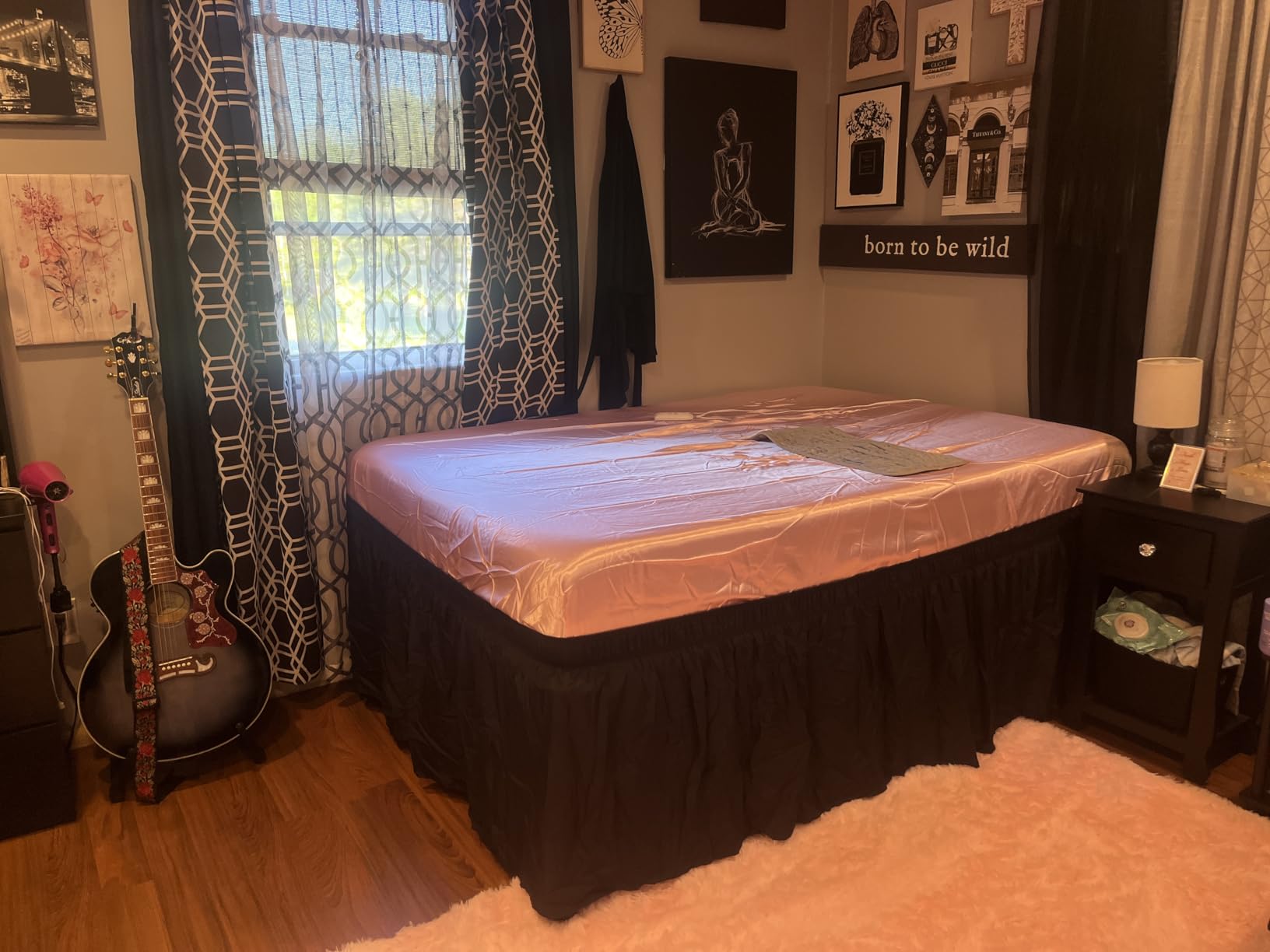 VIPSHOW 14 Inch Queen Heavy Duty 3500lbs Bed Frame with Round-Corner | 4 mattress stoppers, Under bed storage, No box spring needed, Easy assembly, Foam padding & rubber covers for squeak-free customer photo 1