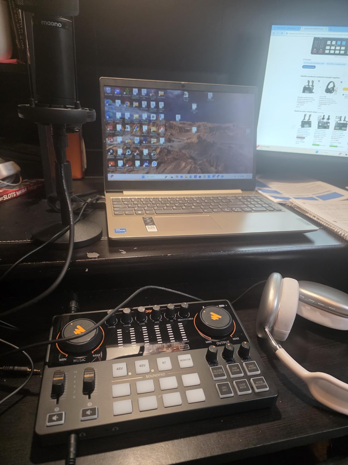 MAONO E2 Gen2B Podcast Equipment Bundle for 2, Dual XLR Condenser Mic Mixer customer photo 1