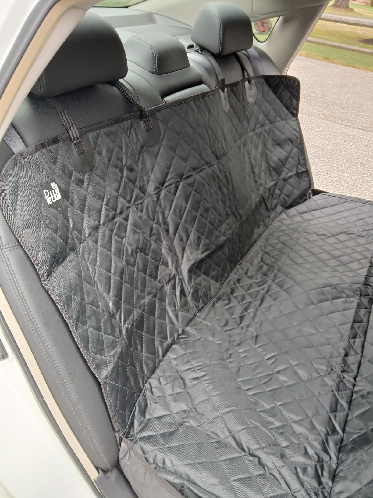 Petloox Dog Car Seat Cover for Back Seat, Waterproof Hammock for Car, SUV & Truck, Non-Slip Backseat Cover for Dogs, Heavy-Duty Dog Hammock Style Seat Protector Pets, Easy to Install & Clean customer photo 1