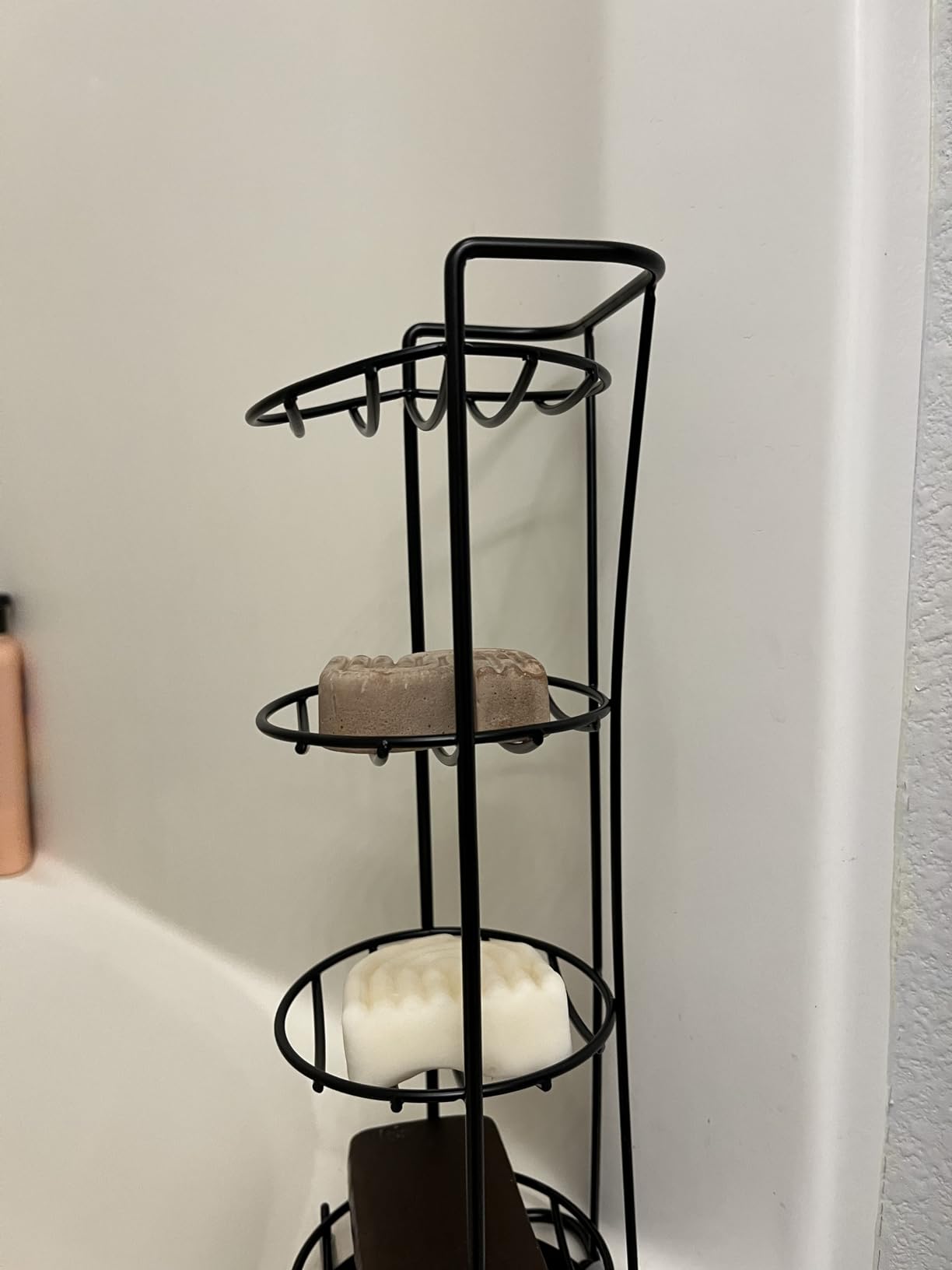 NiHome 4-Tier Vertical Soap Holder with Diatomite Mat, Rustproof Metal Shower Organizer for Bar Soap, Shampoo Bars, Sponges, Skincare, Fast-Drainage Open Slot Rack for Bathroom and Kitchen Countertops customer photo 1