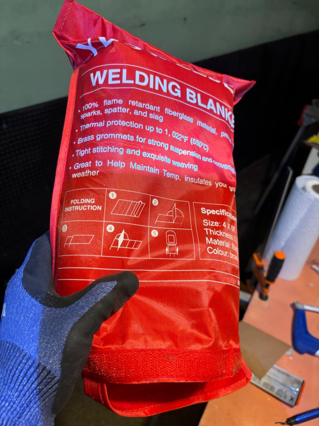 YESWELDER Fiberglass Welding Blanket 4 x 6ft Insulation Blanket 1/3