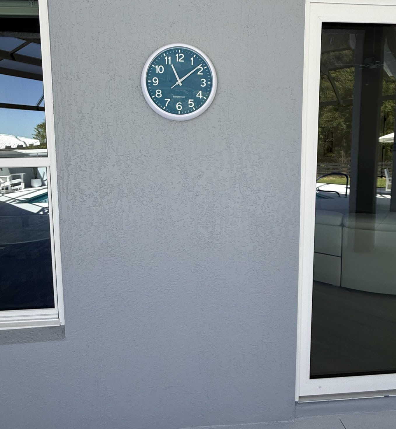 Caysie 16 Inch Sealed Large Outdoor Clocks Waterproof (White Blue) | IP67 Weatherproof, Accurate & Silent, Easy to Read, Wall Clock for Patio, Pool, Home Decor customer photo 1