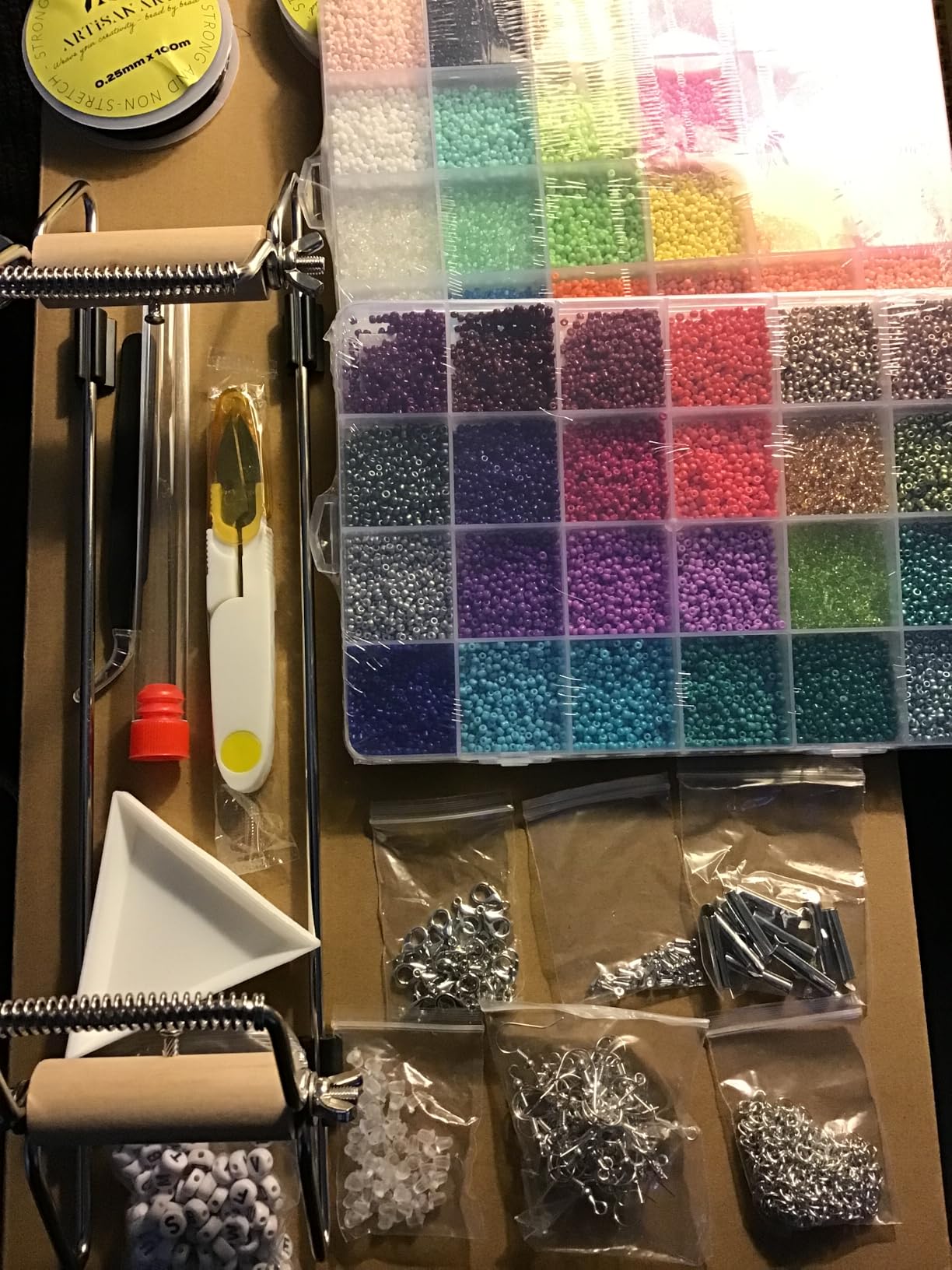 Complete Bead Loom Kit with 24,000 Colorful Glass Beads for Jewelry Making, Non-Stretch Thread and Big-Eye Beading Needles - DIY Craft Supplies Set for Creating Beaded Bracelets, Earrings, Rings customer photo 1