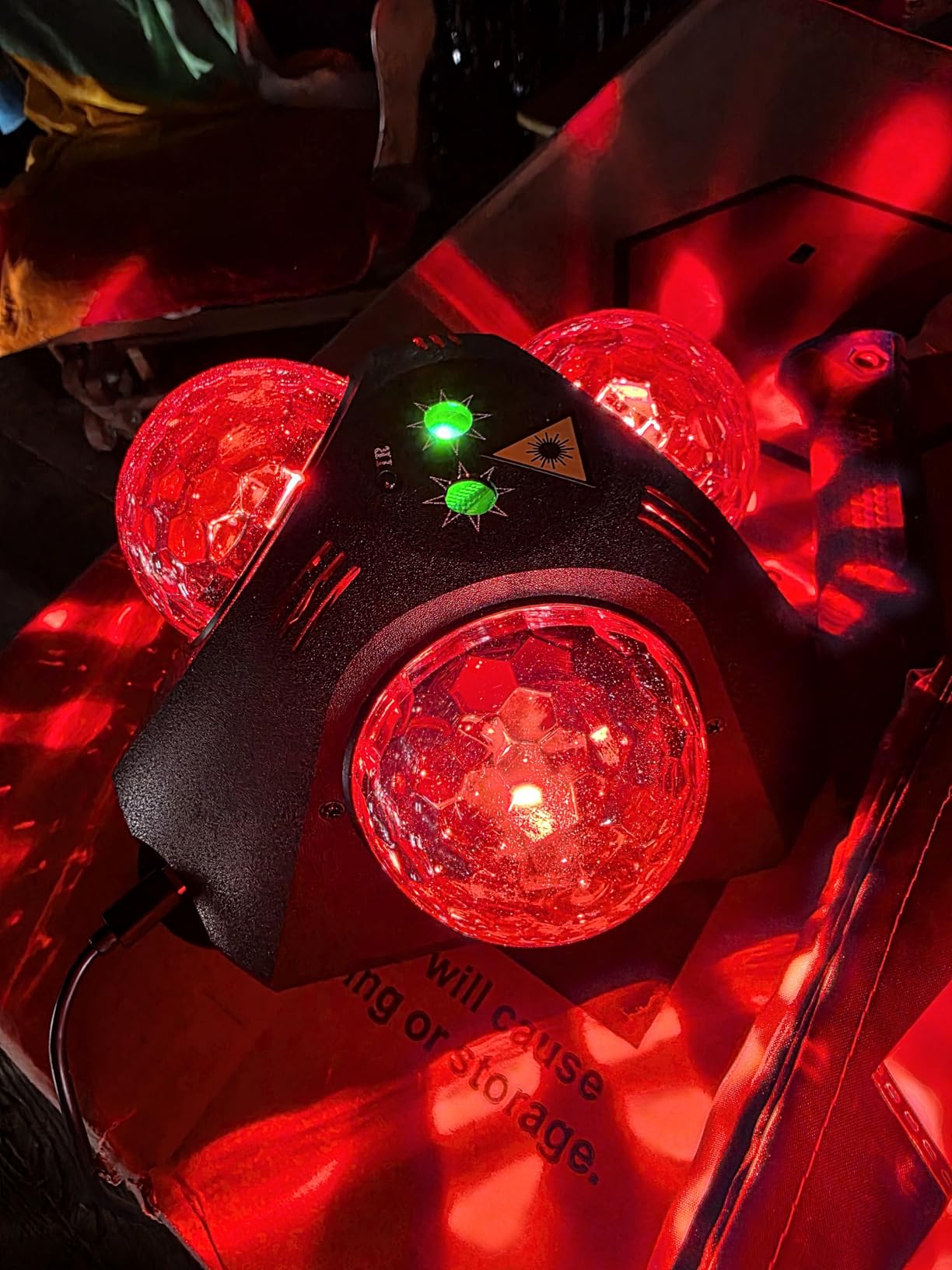 Disco Ball Party Lights Indoor Outdoor, Dj Lights Disco Ball Decor Party Strobe Light for Parties 3 Disco Balls Sound Activated with Remote Control Disco Light for Christams Halloween KTV Club Party customer photo 1