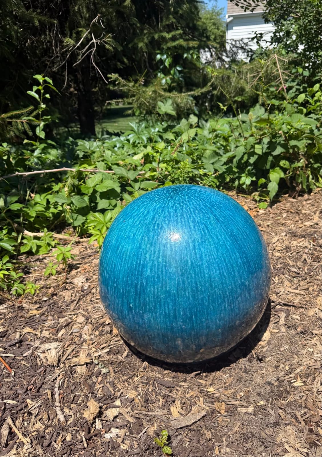 PLANTATOREM Ceramic Glazed Garden Sphere 16 Inch - Outdoor Decorative Gazing Ball Orb for Lawn, Patio, Yard & Home Decor, Green Stream customer photo 2