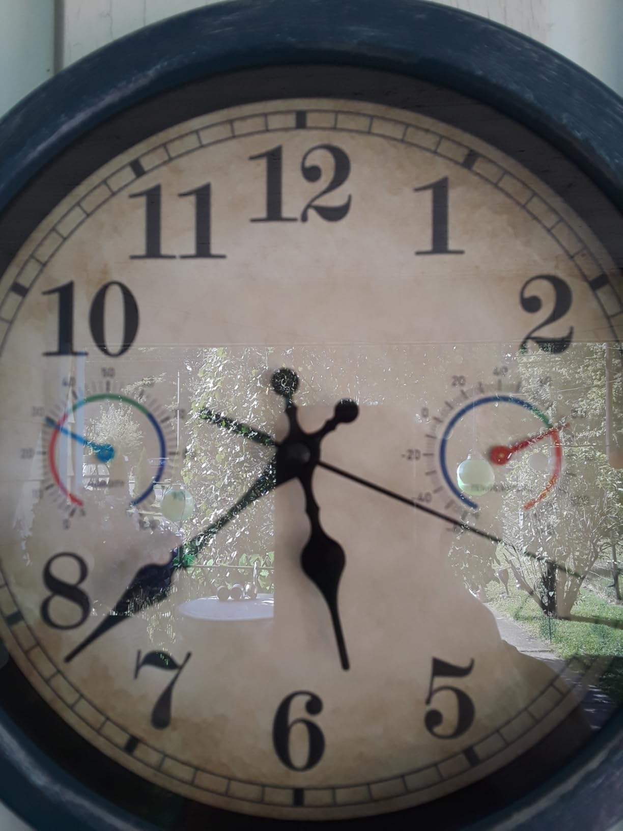 Large Outdoor Clock Waterproof with Thermometer & Hygrometer- 18 Inch Retro Bronze Indoor Outdoor Wall Clocks for Patio Pool Garden Farmhouse Decor, Silent Battery Operated customer photo 2