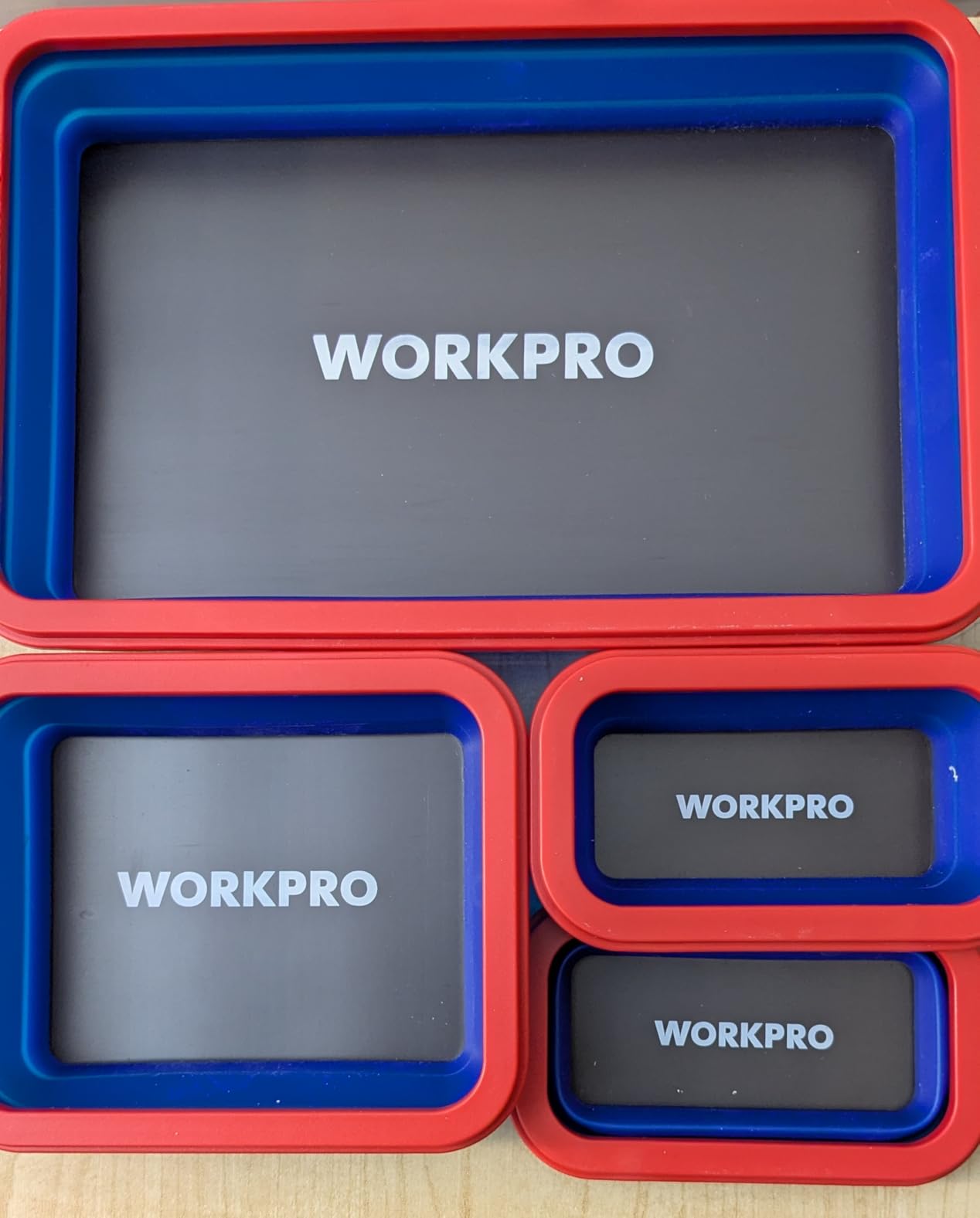 WORKPRO 4PC Collapsible Magnetic Parts Tray Set, Double-Sided Magnet Bowl customer photo 2