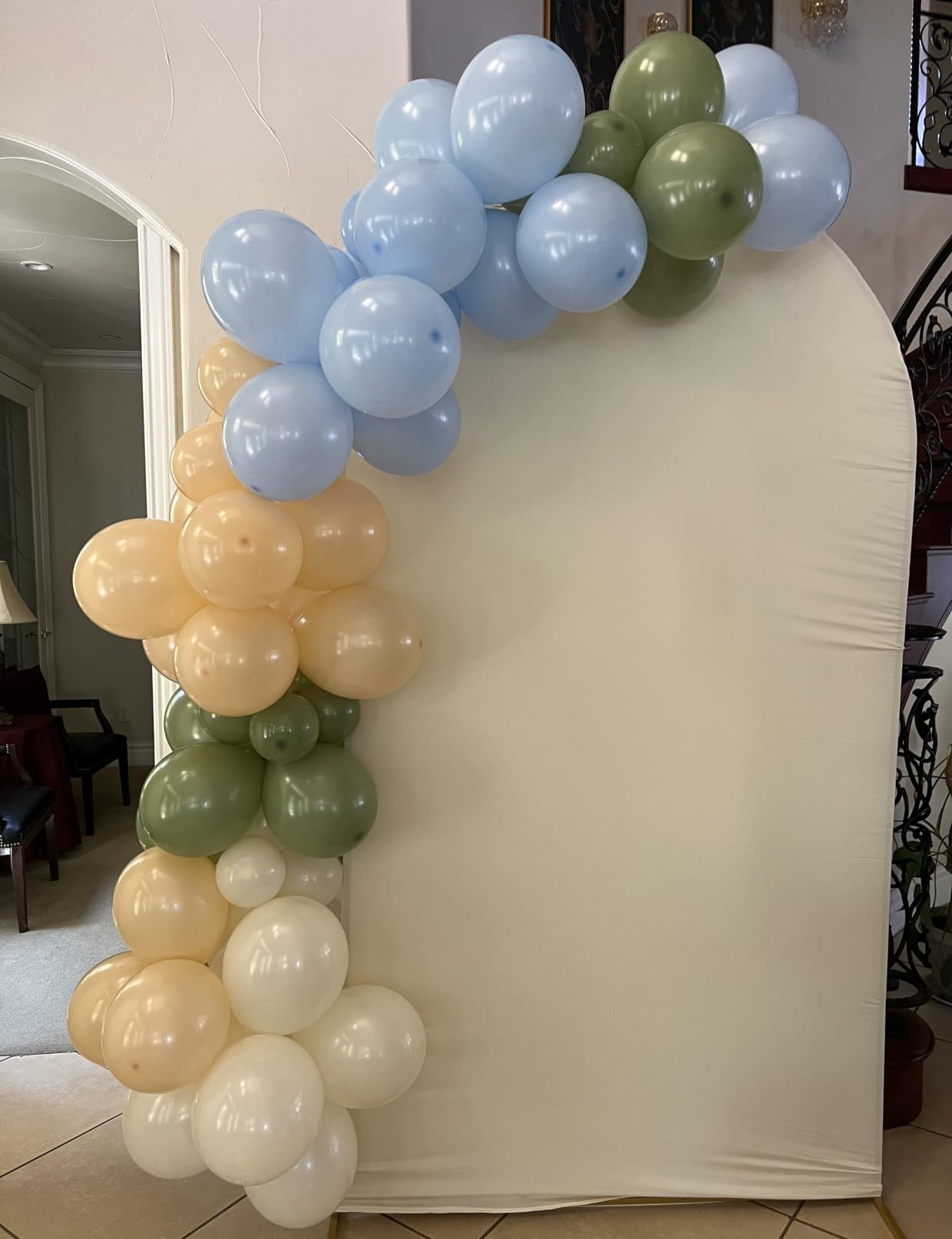 Wedding Arch Backdrop Stand and Cover Set of 2,Arch and White Cover | 7.2FT,6FT Gold Metal Arch Stand with Arch Cover White for Birthday Party Wedding Ceremony Bridal Baby Shower Event Decor customer photo 1