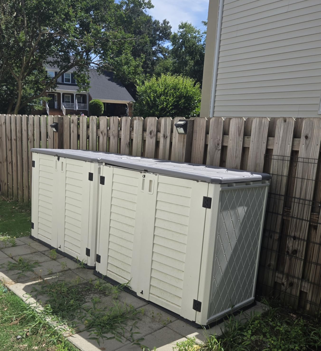 KINYING Outdoor Storage Shed,57 Cu.ft Vertical Outdoor Storage Cabinet Waterproof, Outdoor Resin Tool Shed for Patio Furniture, Garden Tools, Pool Accessories, Lawn Mower(Coffee Color) customer photo 1