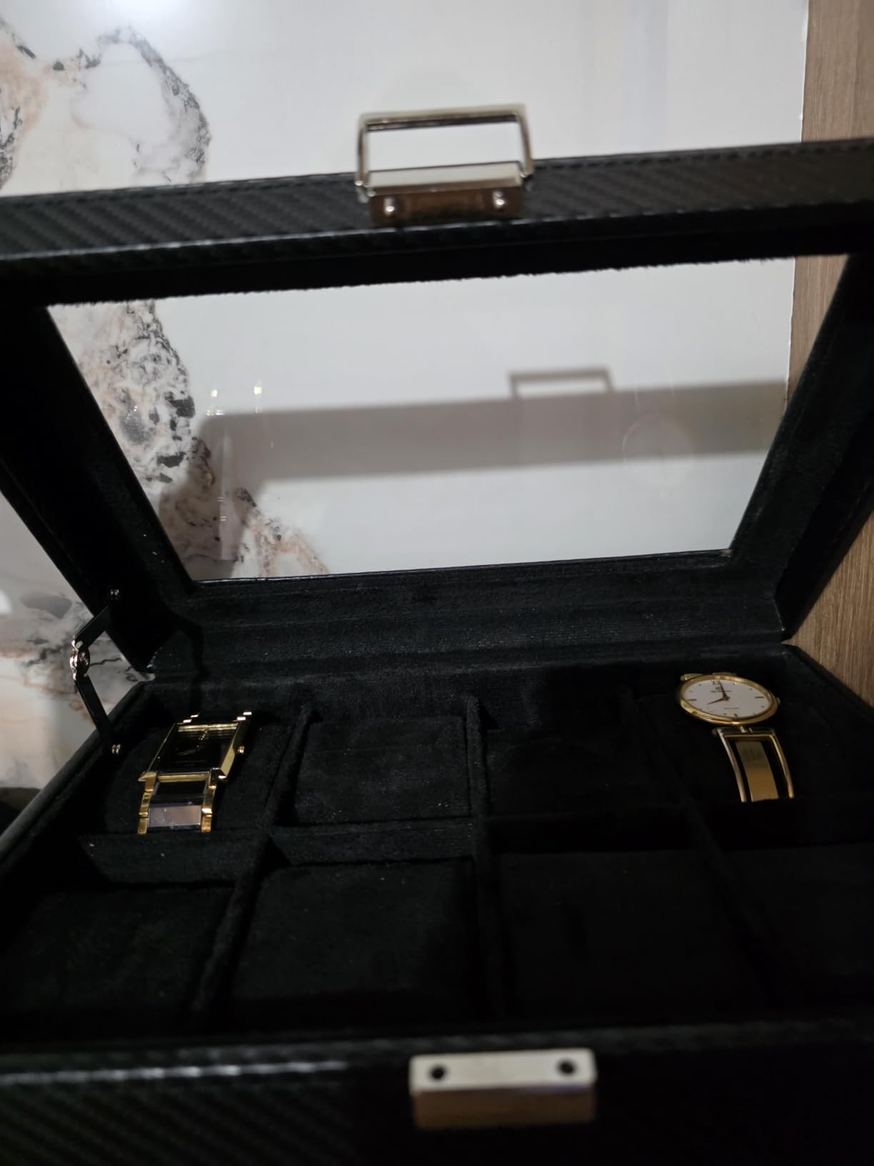ProCase Premium Watch Box for Men, Jewelry Organizer Box with Drawer, Display Storage Case with Glass Lid -Black, 8 Slot customer photo 2