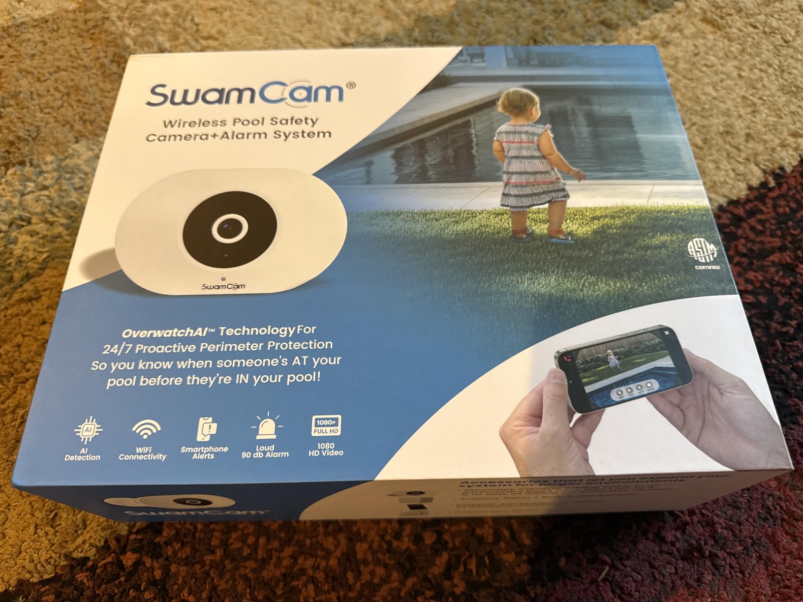 Swamcam Pool Alarm Kids Safety Camera - ASTM F2208 Certified Smart Wi-Fi Camera with AI Alerts & Live View customer photo 2