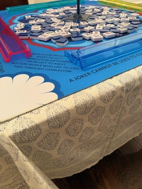 TIASUSAN American Mahjong Tile Set, 166 Blue Tiles, Bag and Mahjong Accessories, 4 All-in-One Rack/Pushers, Mahjong Set Complete customer photo 2