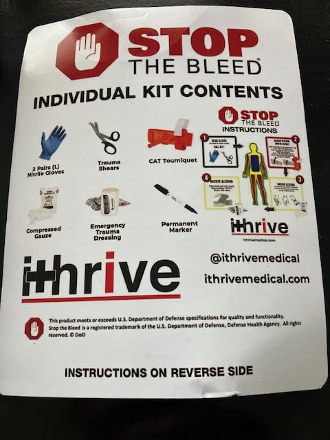 iThrive Medical - Stop The Bleed Trauma Kit - Bleeding Control Kit with CAT Tourniquet & Trauma Shears - Emergency First Aid Kit - Complete Individual First Aid Set (7 Pieces) customer photo 1