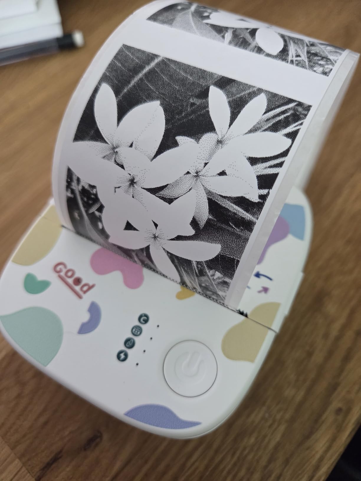 Mini Sticker Printer AHM2, Mini Thermal Printer with 3 Rolls Paper, Portable Bluetooth Inkless Printpods, Pocket Label Maker Suitable for Creative Kids DIY, Diaries, Photos, Study Notes -White customer photo 1