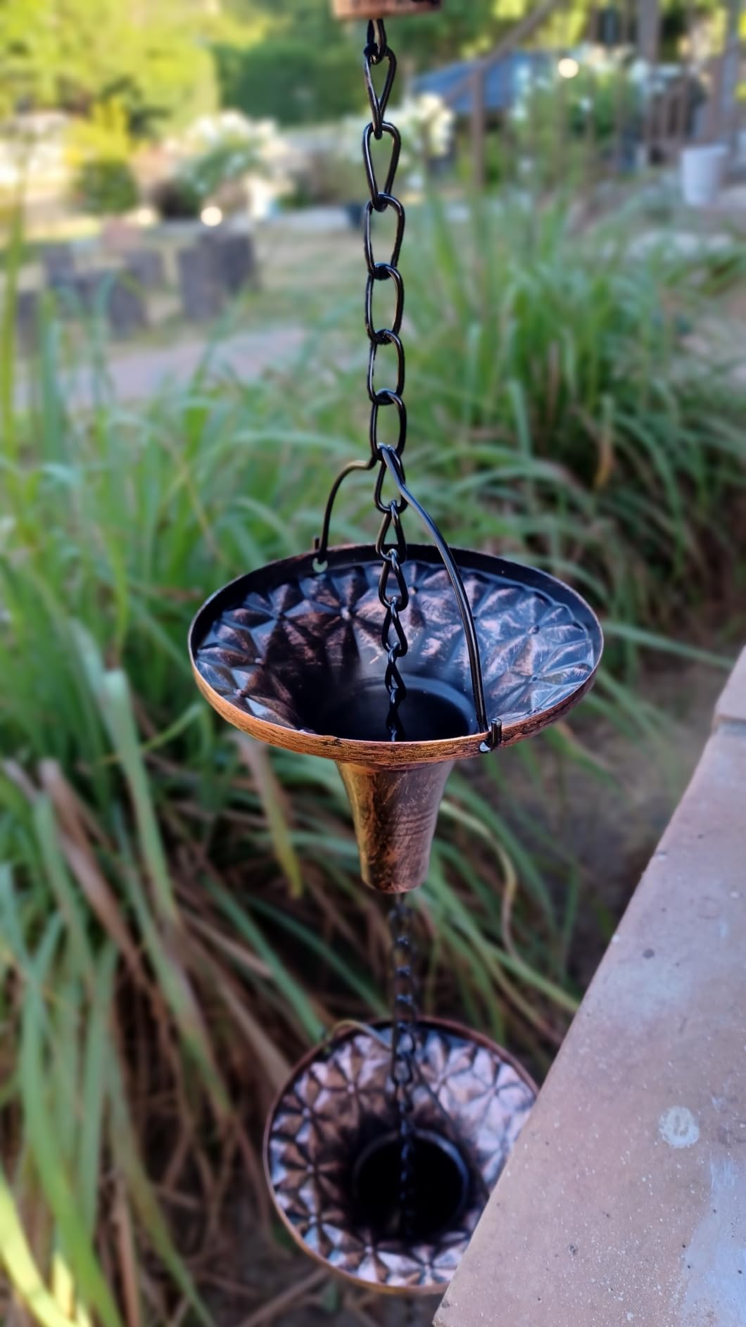8.7FT Bronze Rain Chain 12 Bell Cups Gutter Downspout Replacement customer photo 2