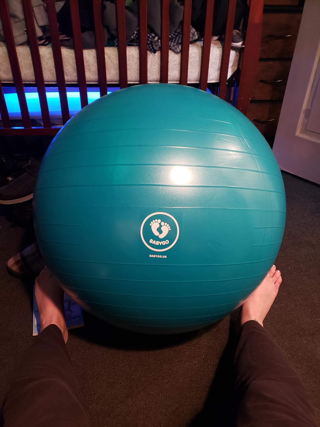 BABYGO Birthing Ball - Pregnancy Yoga Labor & Exercise Ball & Book Set Trimester Targeting, Maternity Physio, Birth & Recovery Plan Included Anti Burst Eco Friendly customer photo 2