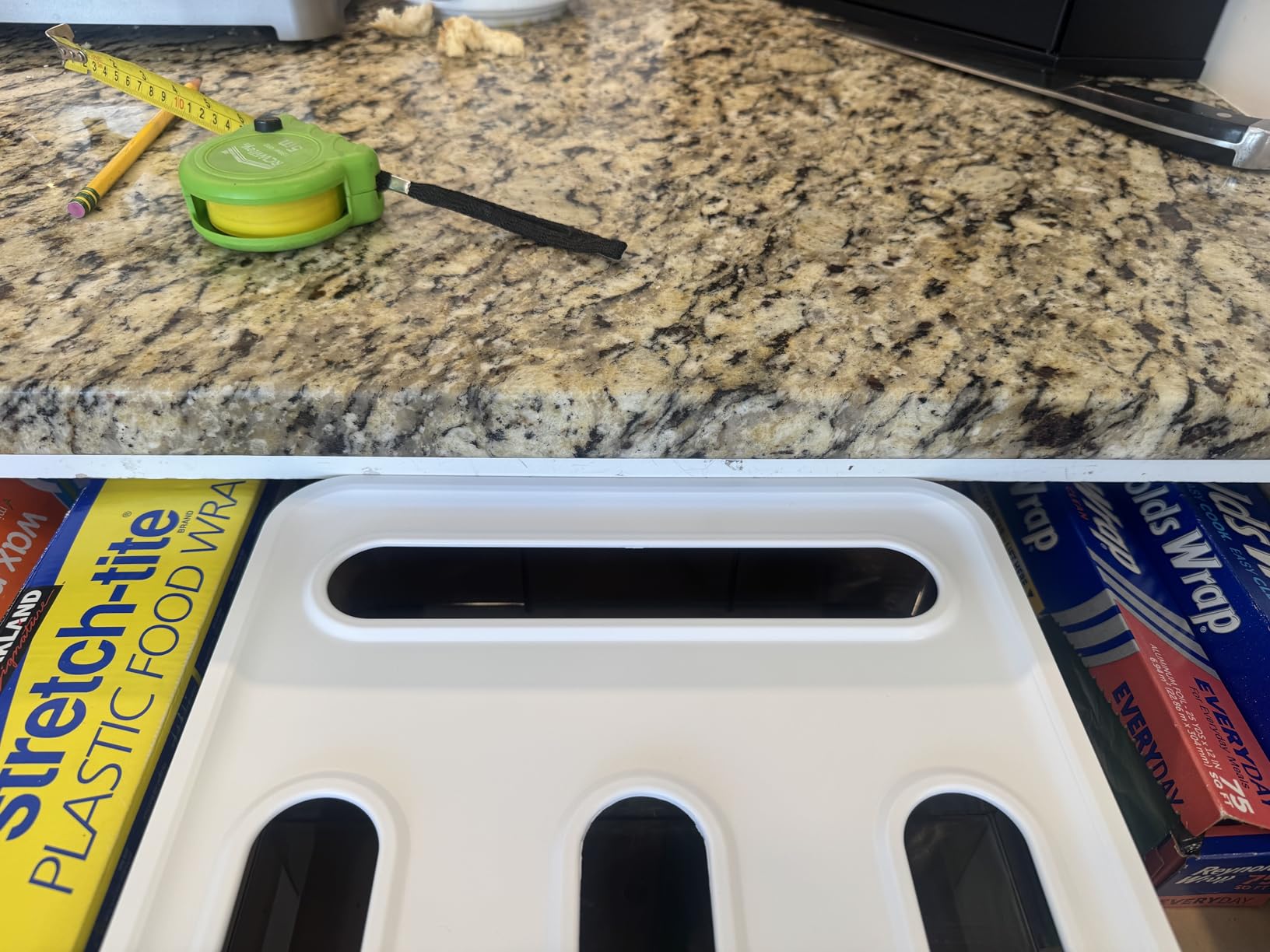 HIMUS Food Storage Bag Organizer - 4 in 1 Plastic Baggie Organizer for Drawer | Compatible with Sandwich, Snack, Gallon, Quart & Slider | Plastic Bag Organizers Kitchen Storage| Wall & Drawer Mount customer photo 1