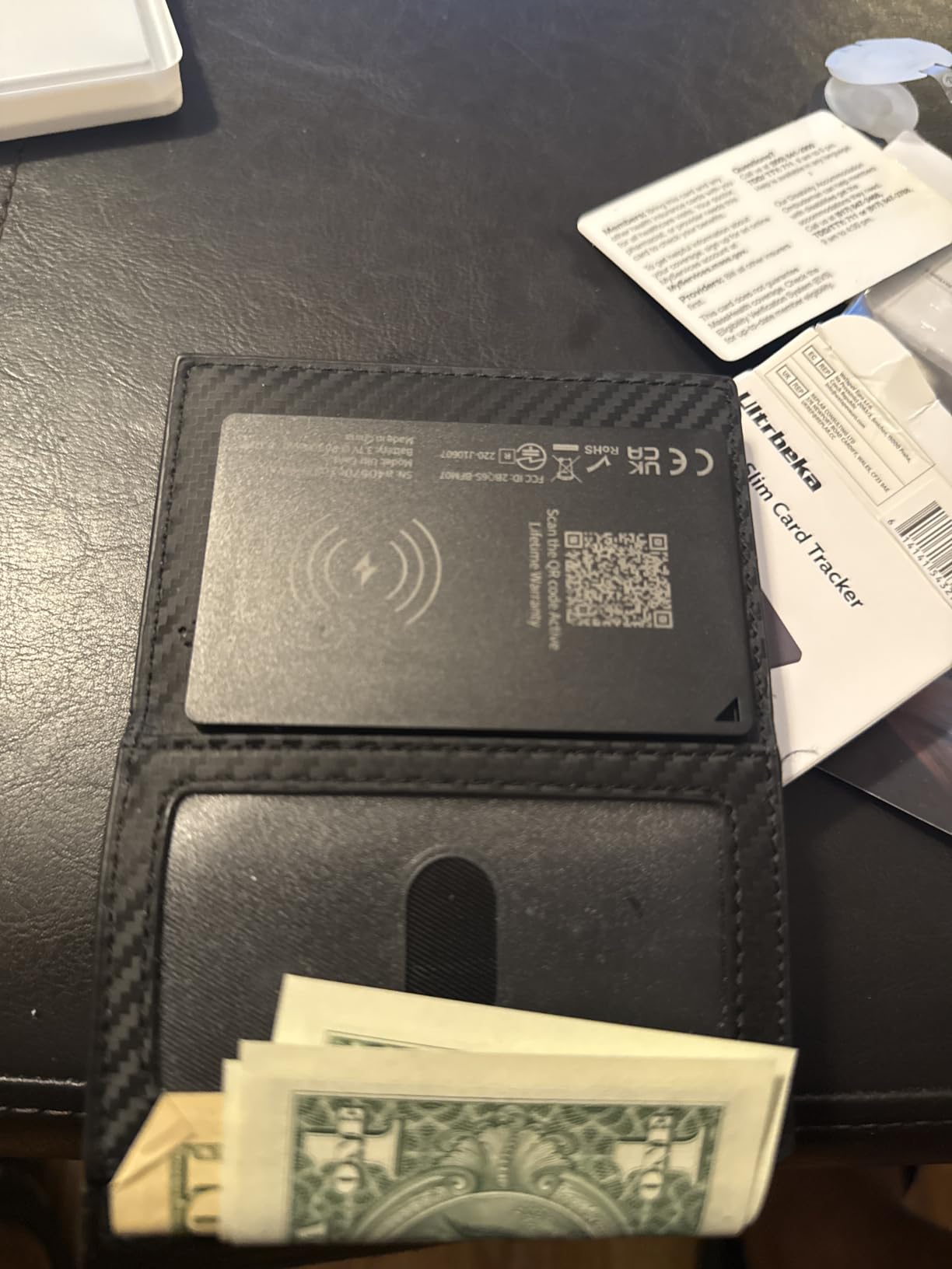 Ultrbeka Ultra-Thin Wallet Tracker Card, Rechargeable 0.094in IP68 Waterproof Bluetooth Tracker for Wallets, Passport, Work with Apple Find My, Card Locator [Apple MFi Certified] iOS Only customer photo 1