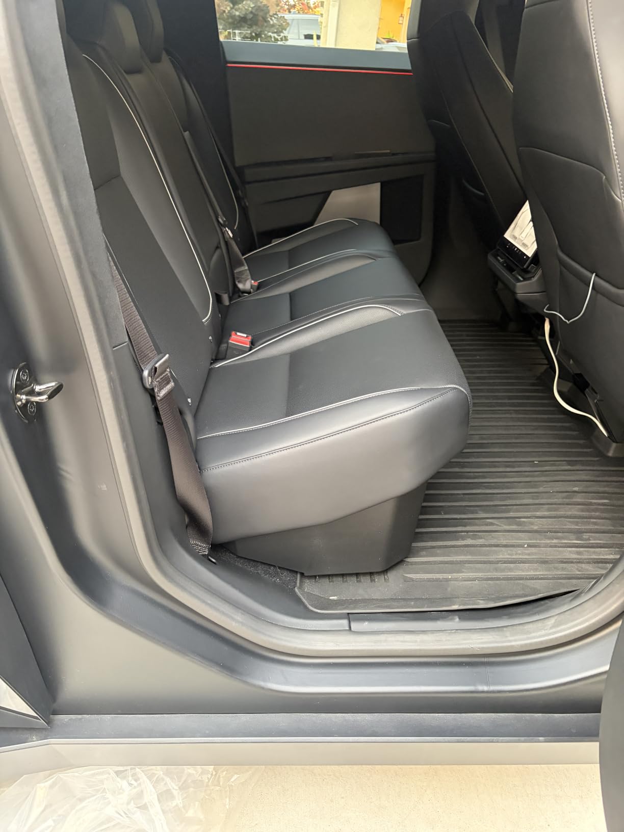 VaultsOnWheels Under Seat Storage Box Fit for 2026 2025 2024 Tesla Cybertruck Accessories, Console Organizer Truck Tool Box Custom Fit Detachable Underseat Organizer customer photo 2