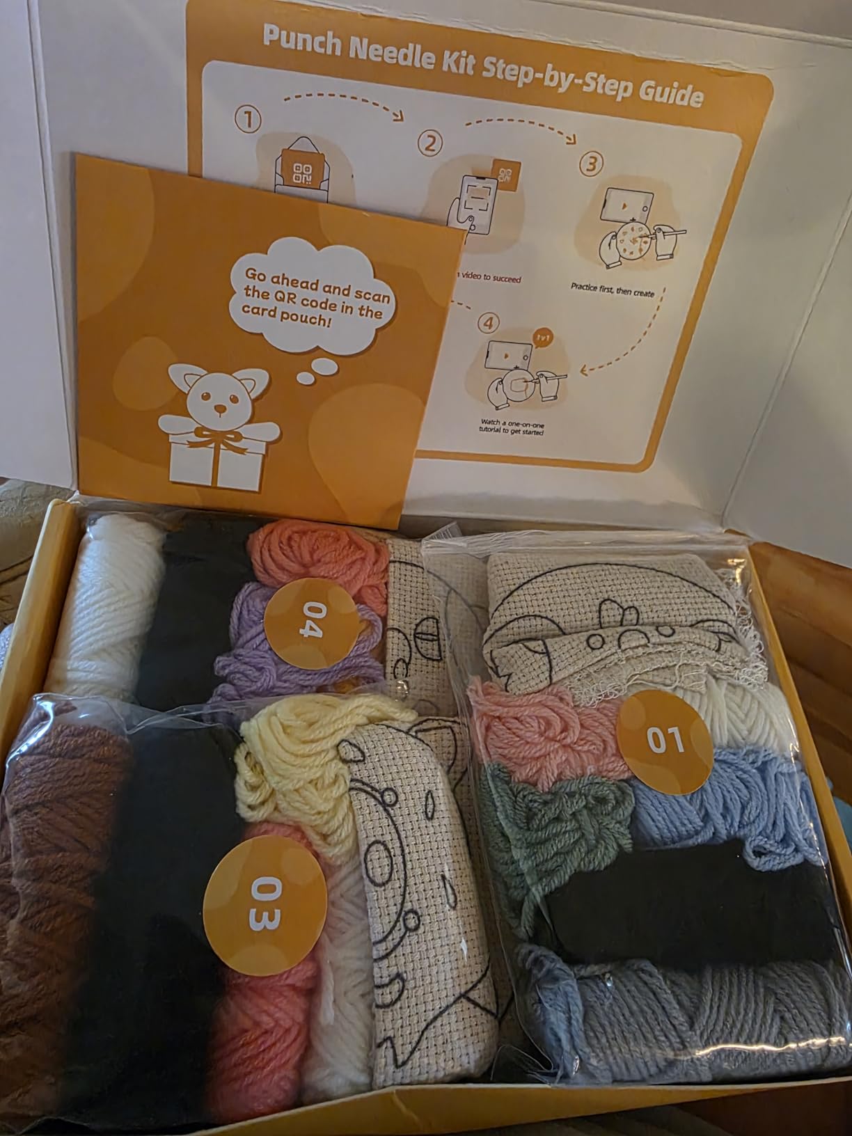 Punch Needle Kit-6, Embroidery Kit for Beginners, Punch Needle Kits Adults Beginner, Needles, Curved Scissors, Tool Storage Box, Yarn, Easy-to-Follow Instructions, and Tutorial Videos-Fruit Dessert customer photo 2