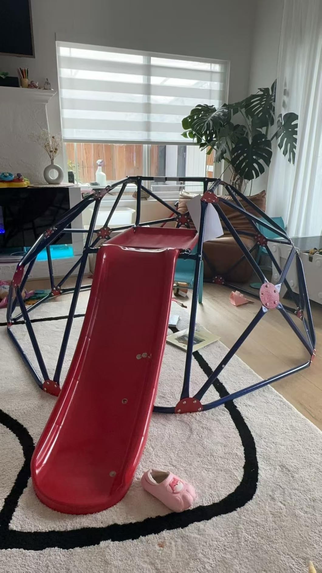 Olakids Climbing Dome with Slide, Kids Outdoor Jungle Gym Geometric Dome Climber, Steel Frame, 8FT Climb Structure Backyard Playground Center Equipment for Toddlers customer photo 1