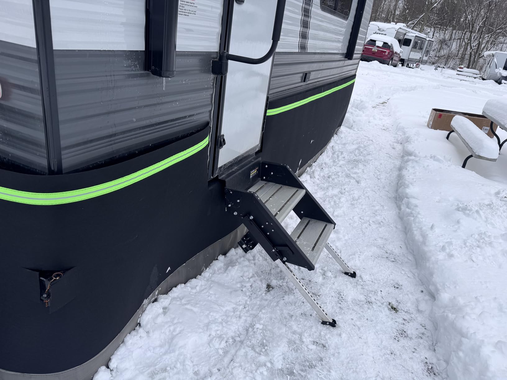 RV Skirting for Winter - Heavy Duty Insulated for Travel Trailer, 5th Wheel | Truck Camper Skirt Kit, All-Weather Snow Protection, Windproof & UV Resistant for Class A B C Motorhome, 2.6 Ft x 65 Ft customer photo 1