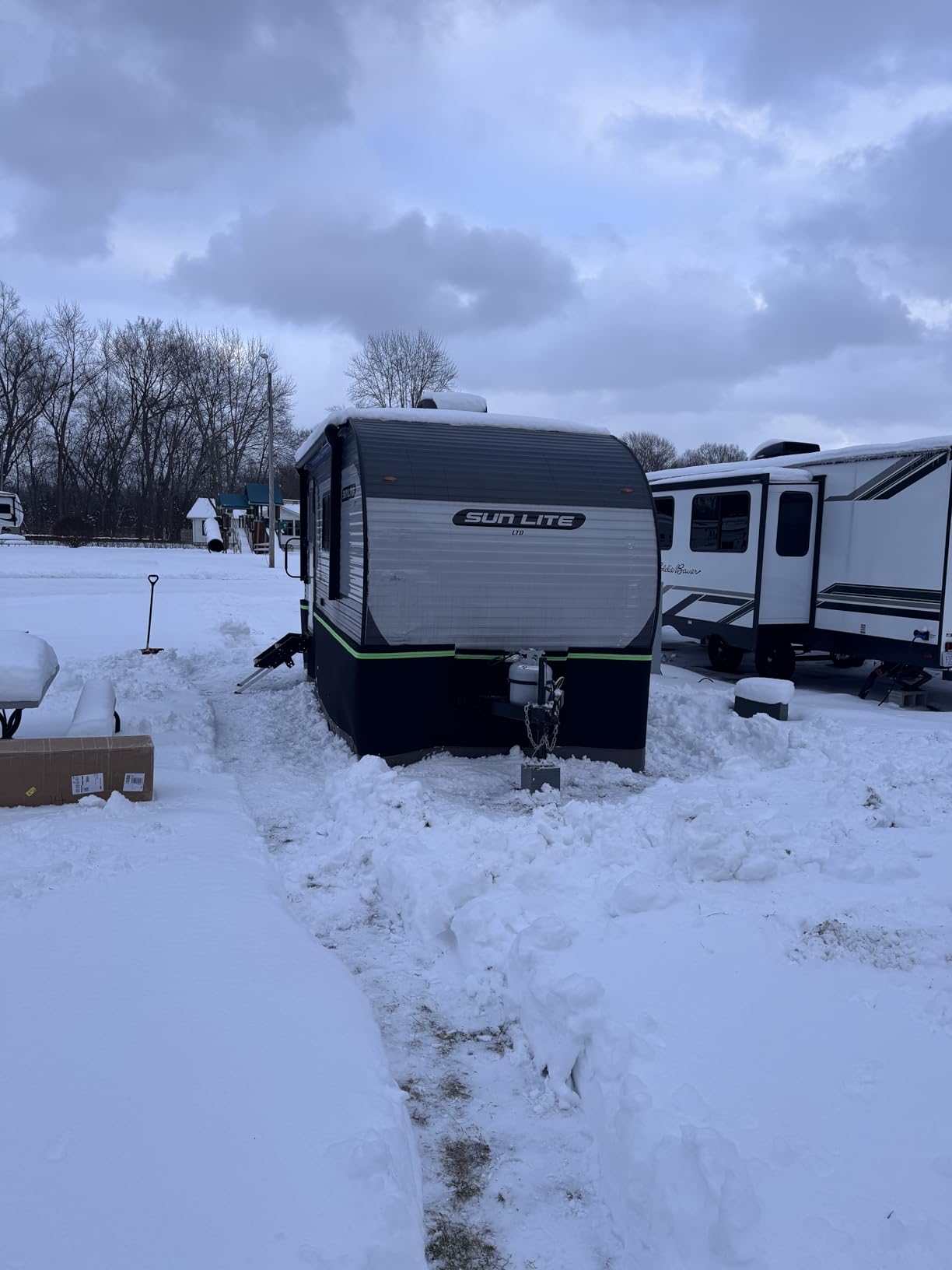 RV Skirting for Winter - Heavy Duty Insulated for Travel Trailer, 5th Wheel | Truck Camper Skirt Kit, All-Weather Snow Protection, Windproof & UV Resistant for Class A B C Motorhome, 2.6 Ft x 65 Ft customer photo 2