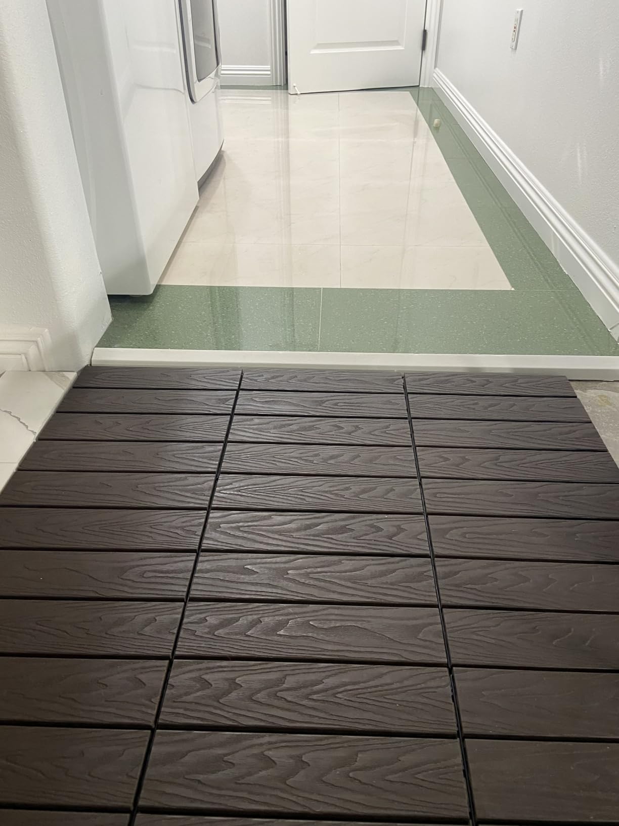 Polymer Interlocking Composite Deck Tiles Outdoor (4Pcs, Coffee) | 12x12