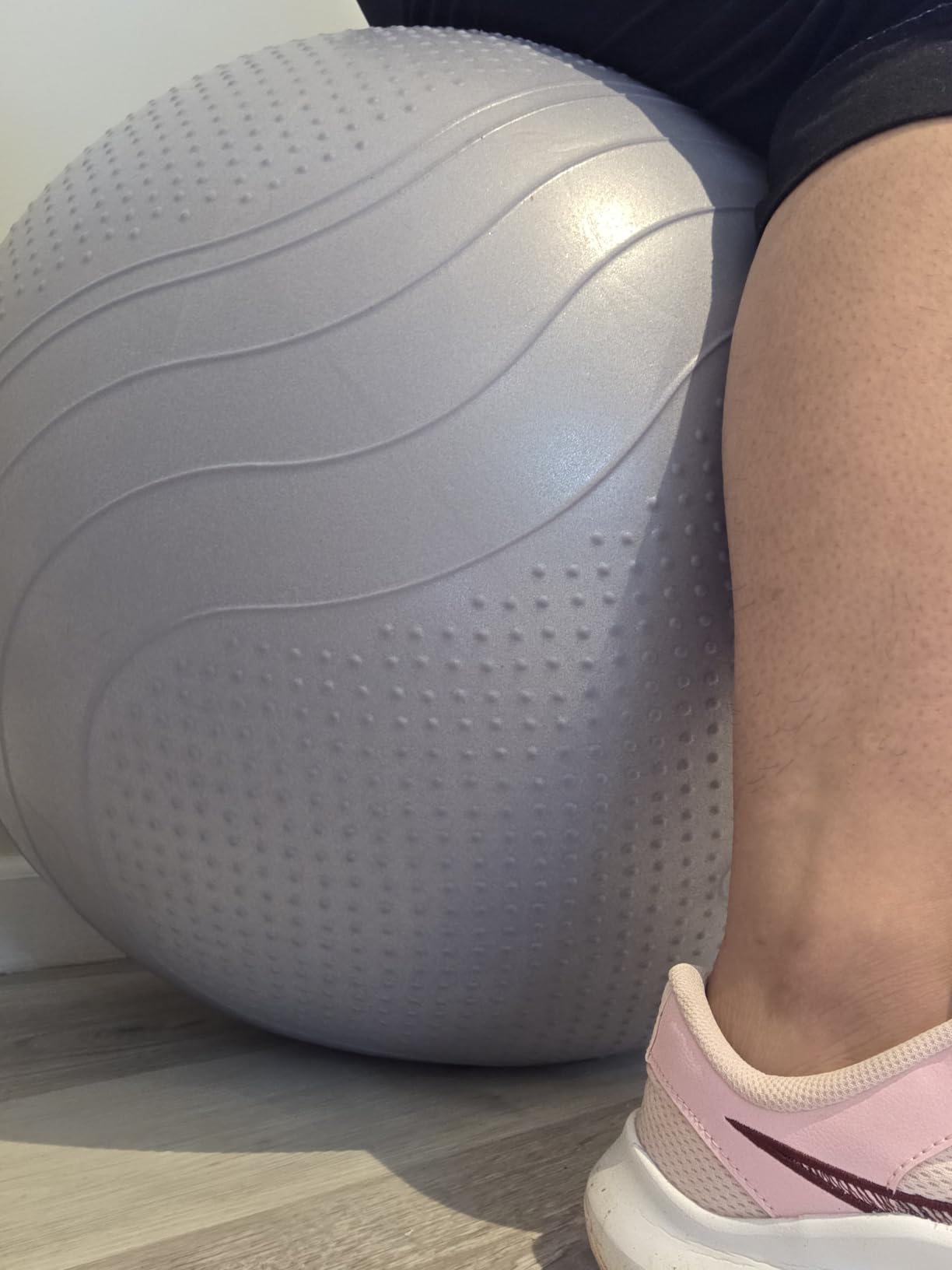 Gruper Yoga Ball, Extra Thick Exercise Ball for Workout Pregnancy Stability - 4 Sizes Anti Burst Balance Ball for Yoga, Pilates, Fitness, Birthing, Physical Therapy - Includes Pump customer photo 1