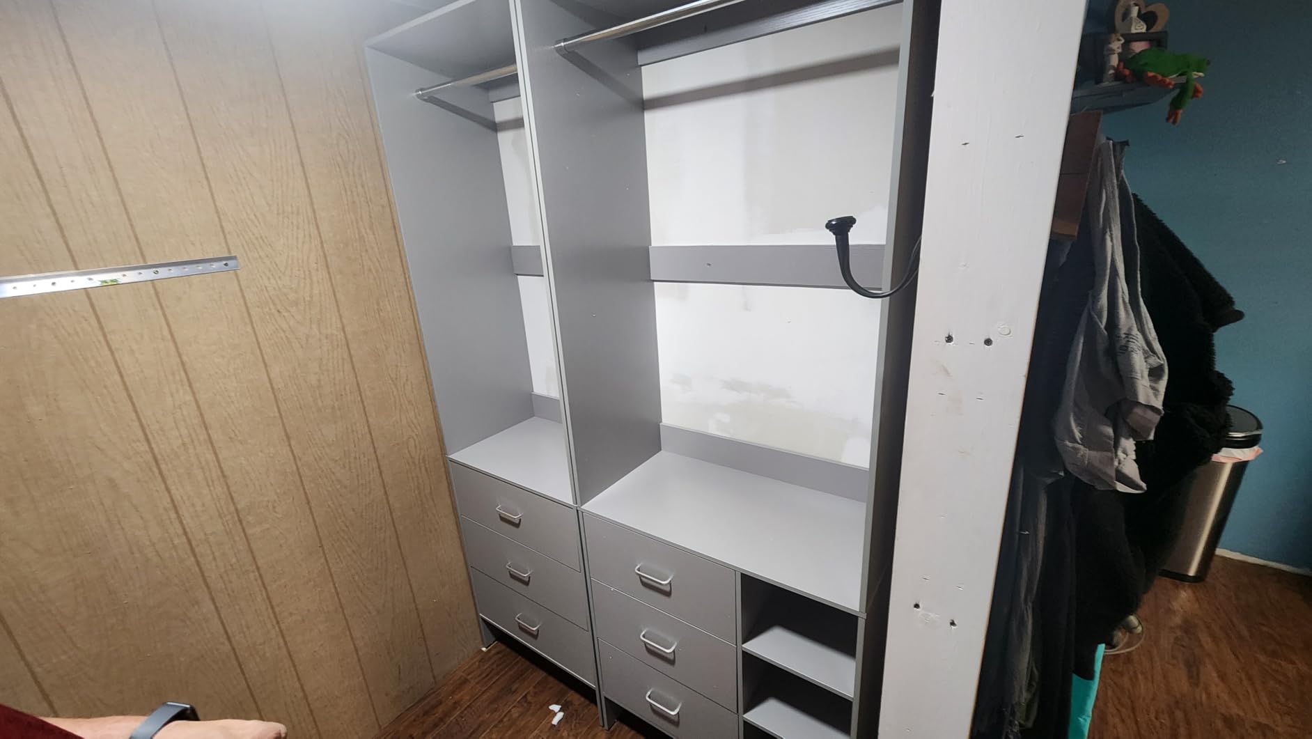 Aheaplus Closet System with 6 Drawers, 4.5ft, Set of 2, White, Wood Closet Organizer System, Walk-in Closet or Small Closets Wardrobe, Clothes Rack with Hanging Rods customer photo 1