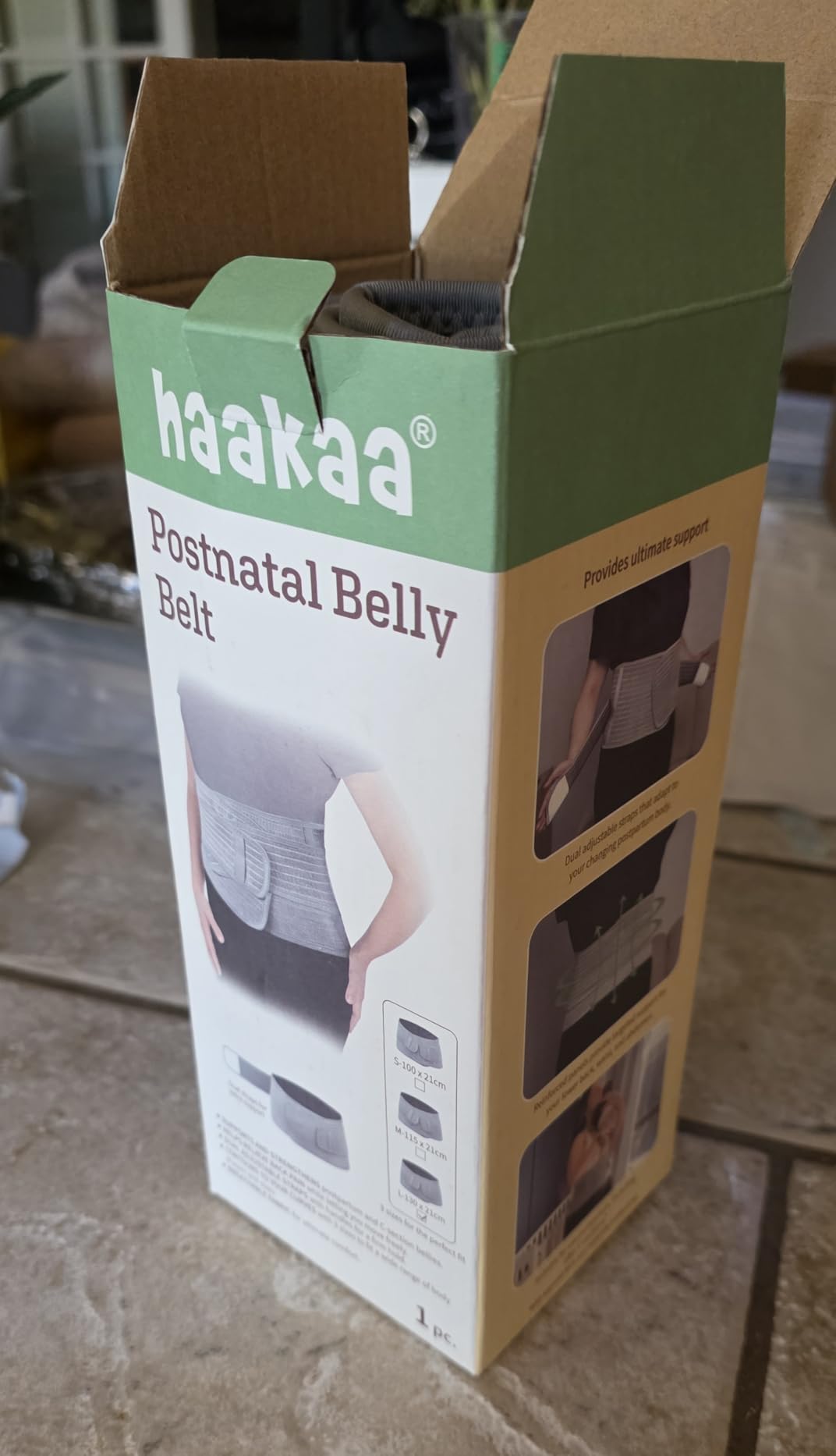 haakaa Postpartum Belly Band, Postpartum Belly Wrap Back Support, Postpartum Essentials for Natural Delivery and C-Section Recovery, Abdominal Binder, Daily Wear, L customer photo 1