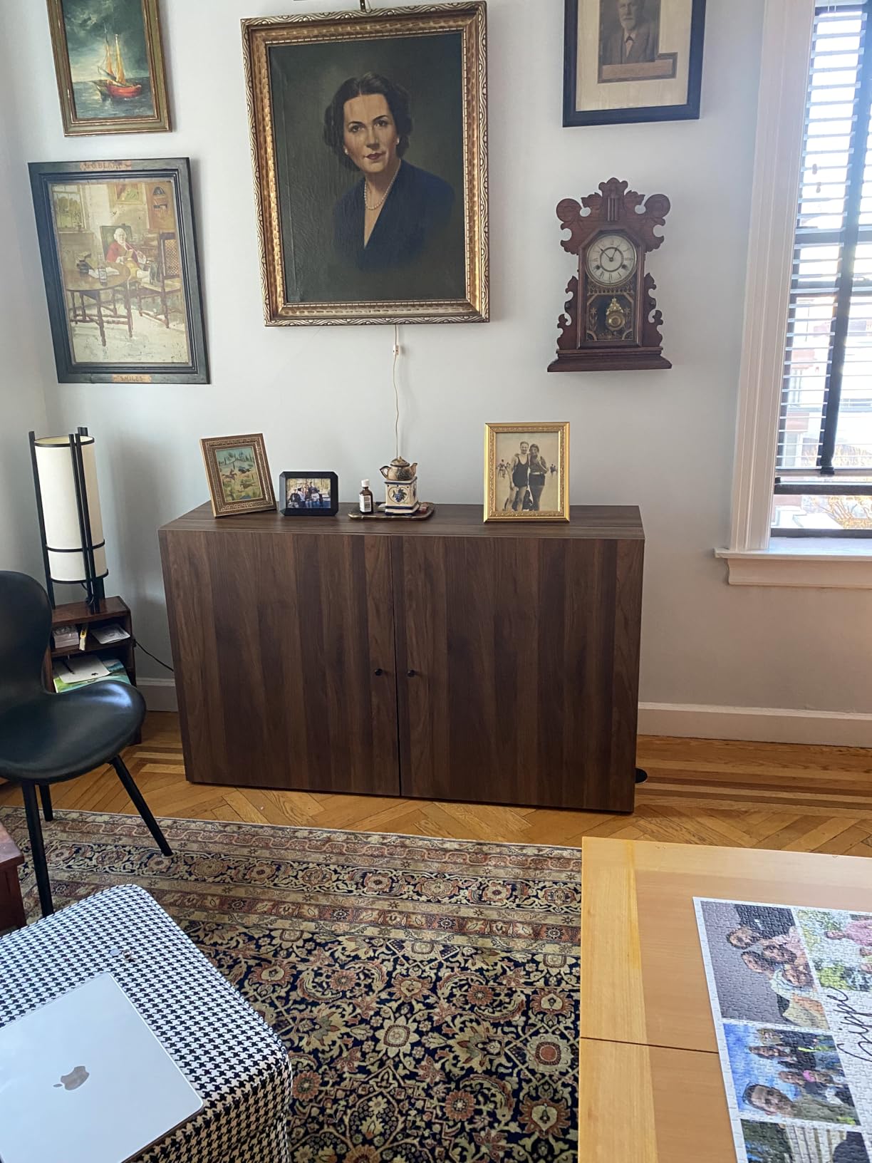 VIVO Walnut TV Cabinet with Hidden Motorized TV Stand customer photo 2
