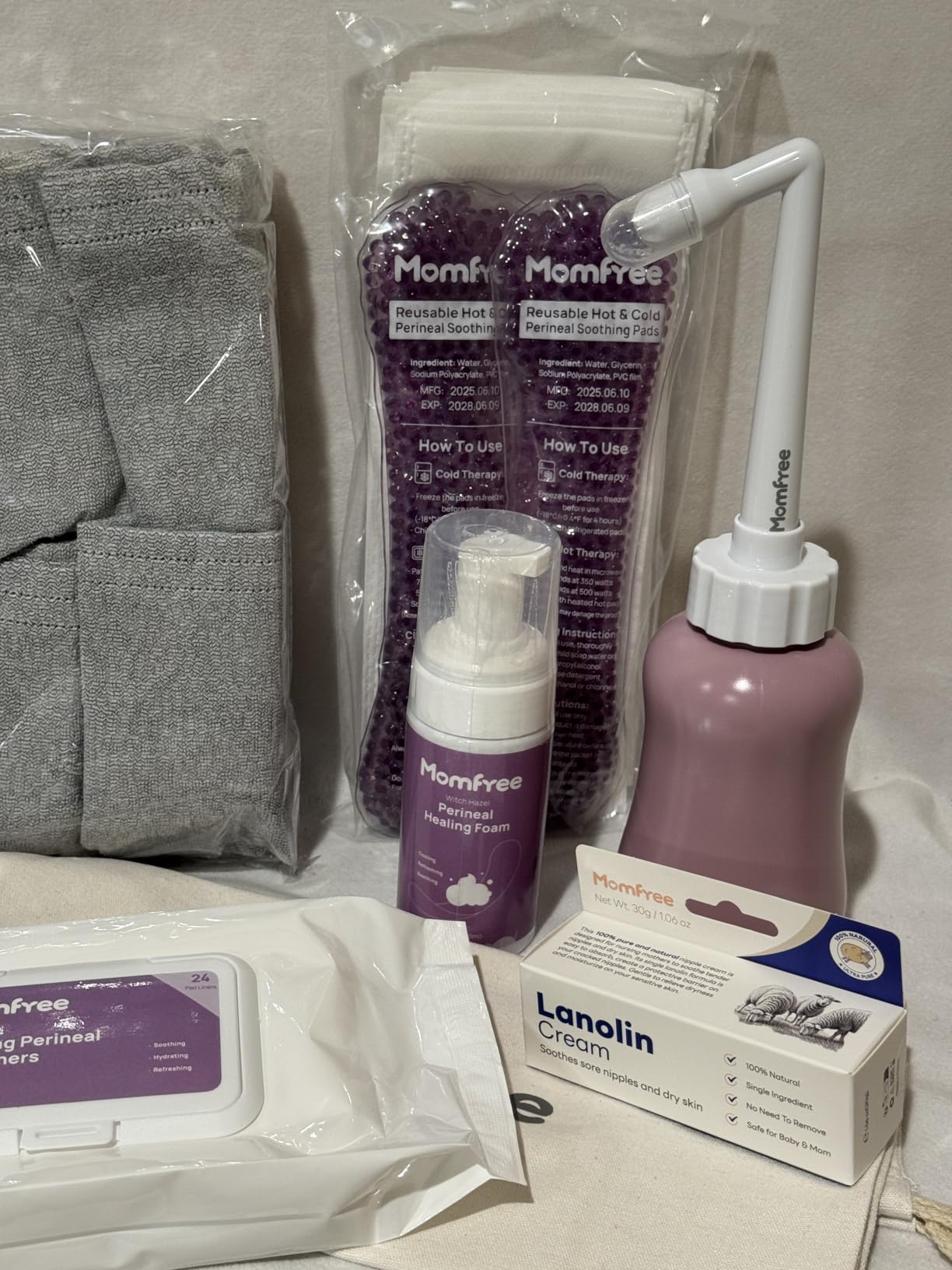 Upgraded Postpartum Essentials Recovery Kit for Women: Labor Delivery Post Partum - Perineal Healing Foam & Upside Down Peri Bottle | 6 Disposable Underwear | Soothing Pads | Nursing & Maxi Pads customer photo 2