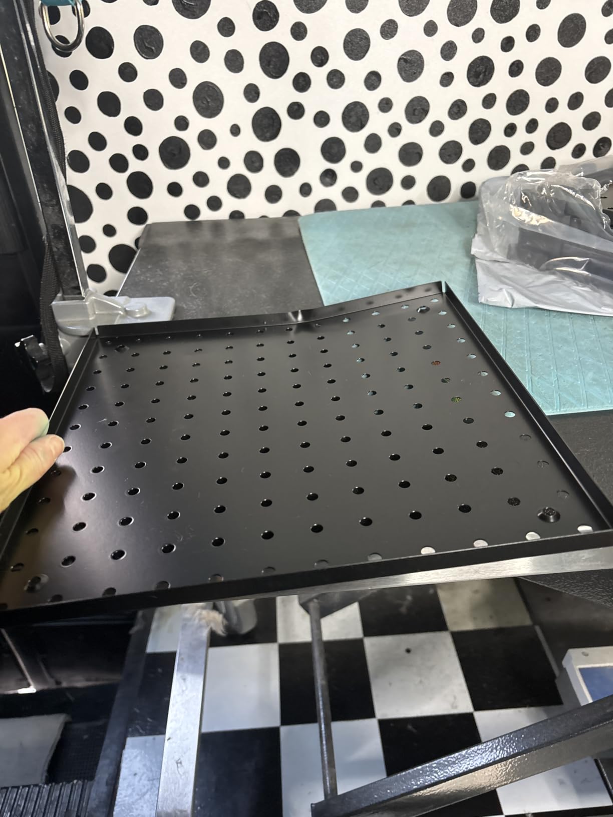 Peg Board Kit, Includes Pegboard and Accessories,with Hooks and Bins,Peg Board Wall Organizer for Office,Ornaments Display,Crafts Organization (66, Black) customer photo 1