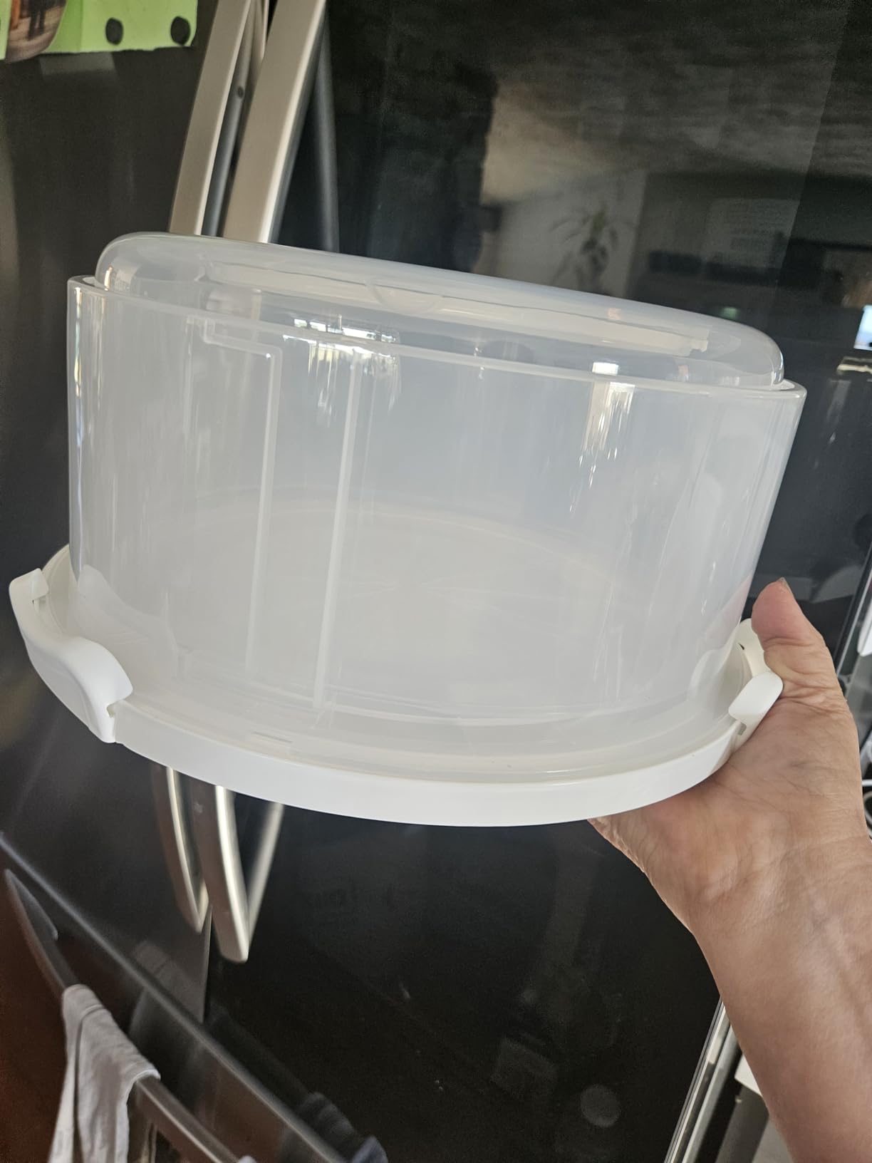 Foldable Cake Carrier with Lid and Handle Fits 10in round 8.5in High Cake | Tall Cake Transport Container customer photo 2